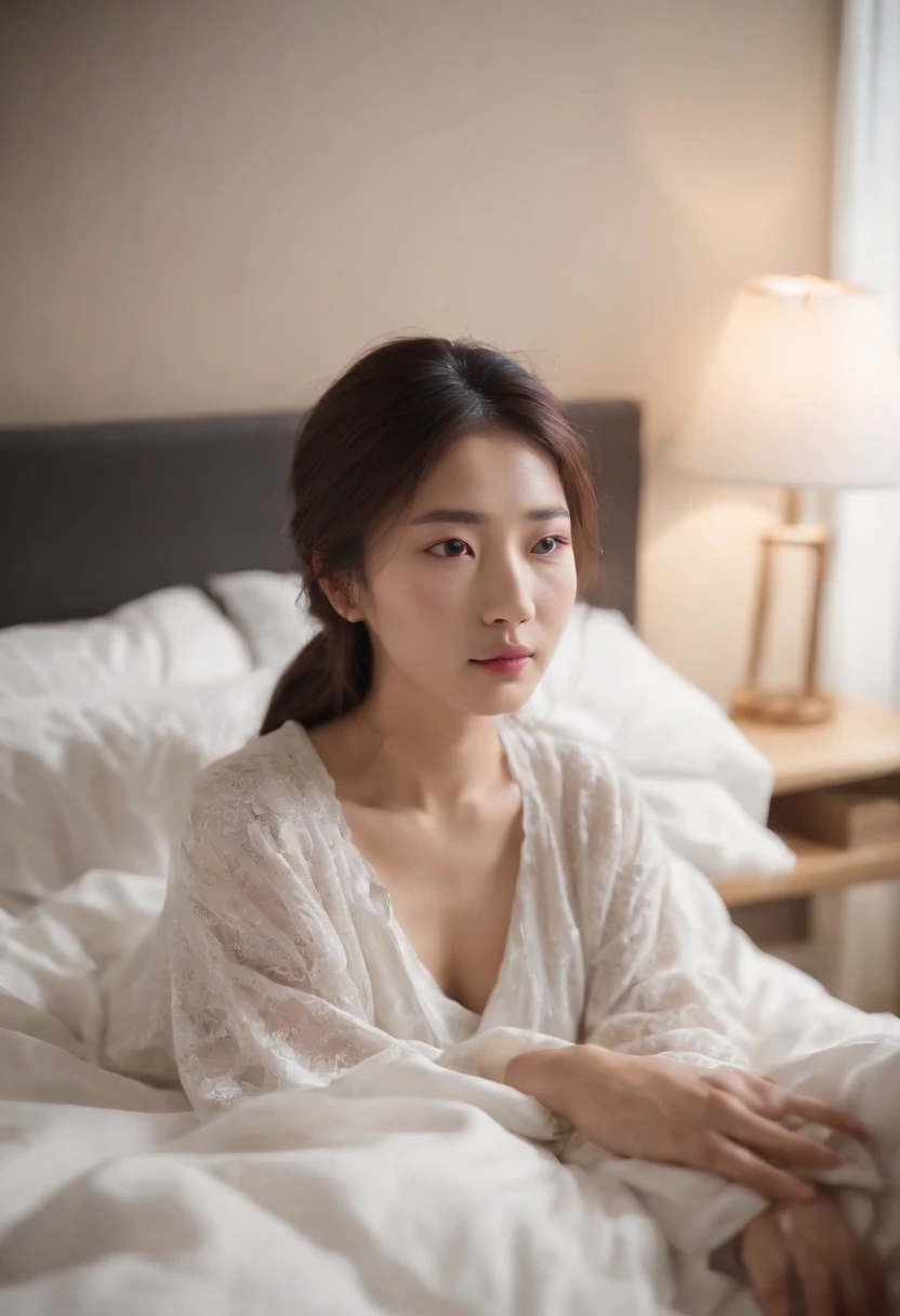Japan、Longhaire、Sleeping in bed、dim room