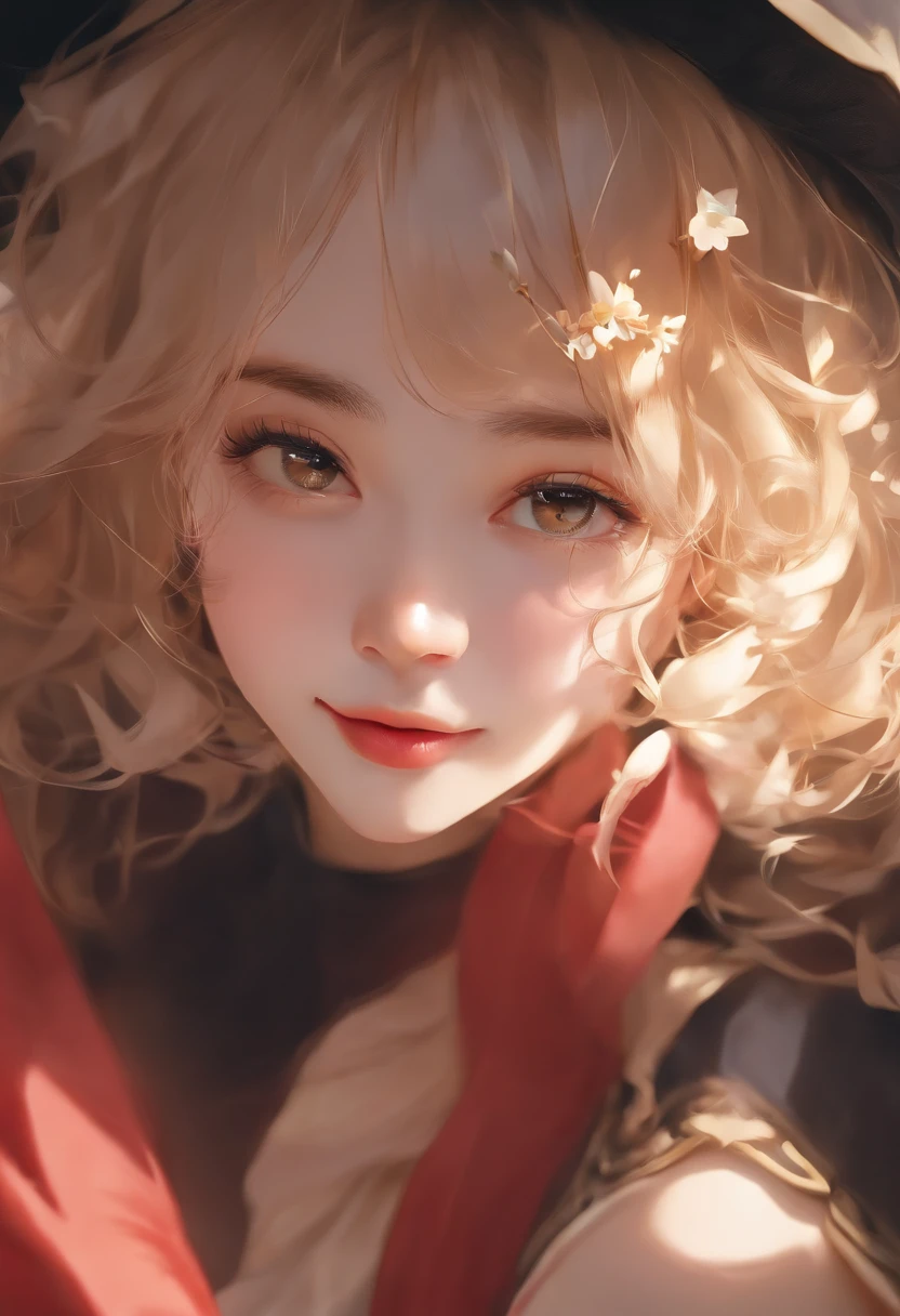 One girl, Ahoge, bangs, Blonde, Throw kiss, blue eyes, blue scarf, brown scarf, Cleavage, Mouth closed, eyelash, face, Floating Hair, Hair between the eyes, heart, lips, lipstick, Long Hair, View your viewers, compensate, night null, nose, Close one eye, orange scarf, pink lips, pink scarf, Portraiture, Purple eyes, Realistic, red lips, red scarf, scarf, sign, 笑face, alone, null間, spoken heart, star (null), starry null, Upper Body, watermark, Yang Xiao Long, yellow scarf