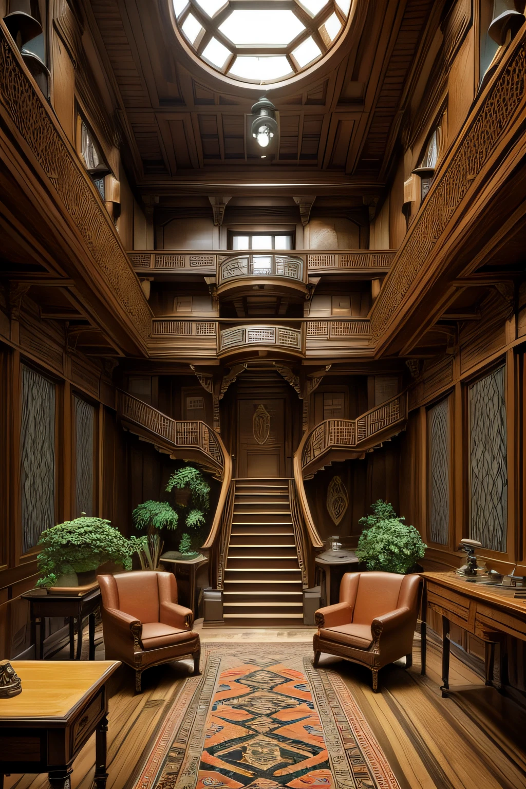 fantasy room by MC Escher, furniture by wes anderson and Ellen Jewett