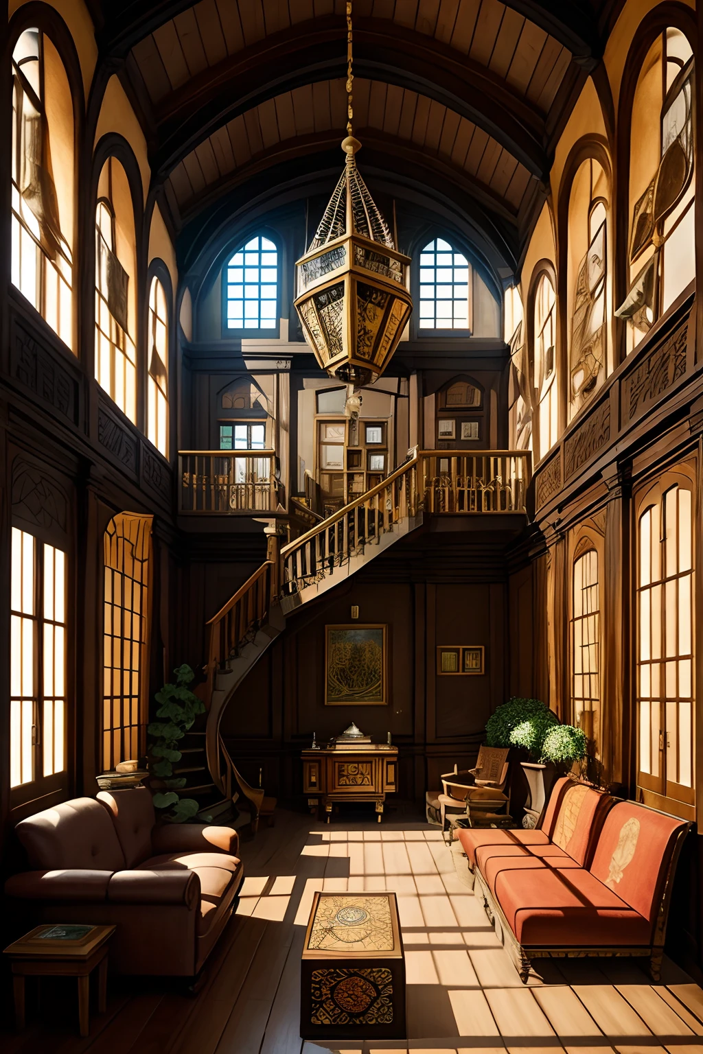 fantasy room by MC Escher, furniture by wes anderson and Ellen Jewett