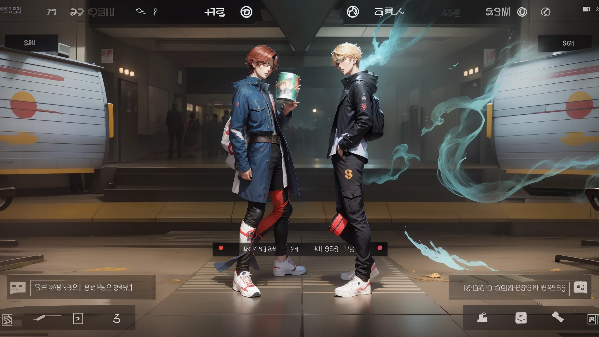 Anime, 2 man face to face , boy Korea, Cool, Handsome,