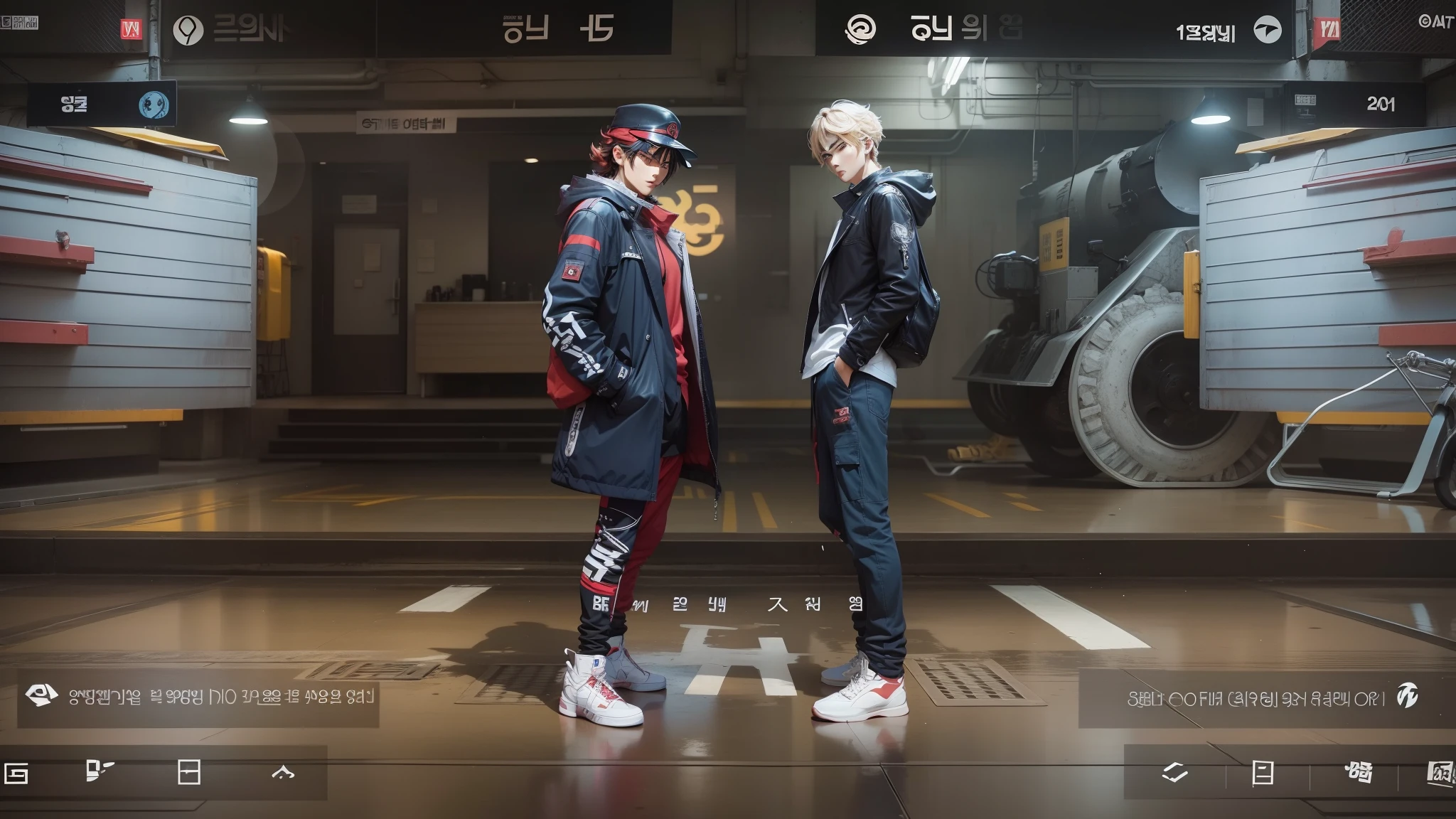Anime, 2 man face to face , boy Korea, Cool, Handsome,