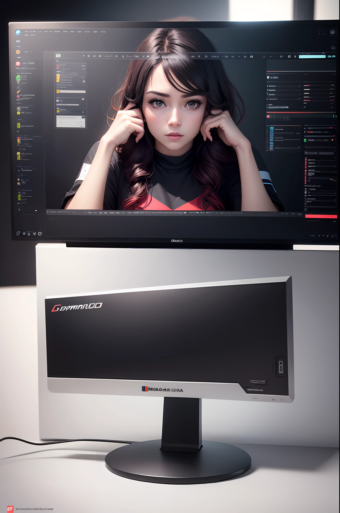 imagen realista de computadores trabalhando designer graficos 8k