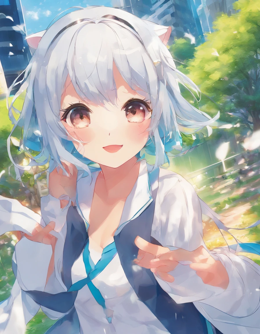 Running girl, mirth:1.8,cheerfulness, Full of vitality，The upper part of the body，springtime，Dingdall effect，rays of sunshine，. by Krenz Cushart, hyper realistic anime,Background bokeh，speed-line, (RAW photo:1.2),((Photorealistic:1.4))Best quality ,masutepiece, illustration, Extremely Delicately Beautiful, Extremely detailed ,Unity ,8K wallpaper,