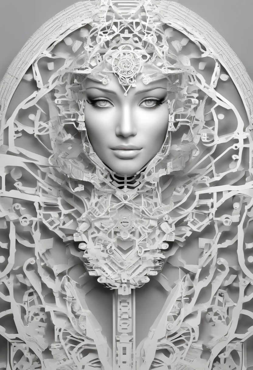 (Natural hormones for women),Cyberpunk,Mechanical,blue eye glows,metal surfaces,Digital display,advanced technique,Futuristic,Neon light,electromagnetic field,Sharp edges,streamlined line design,Numerical Biology,Biomechanical,mystical ambiance,Glass visor,heightened senses,Energetic posture,Invisible circuits,holographic projections,Colored wires,Full body photo of a pure white female cyborg