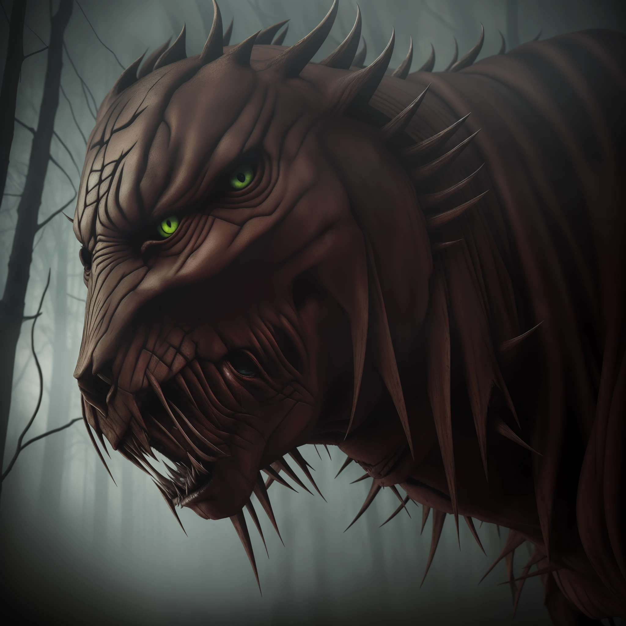 (best quality,4k,8k,highres,masterpiece:1.2),ultra-detailed,(realistic,photorealistic,photo-realistic:1.37),Horror,predator,crouched for attack,bright light, glowing red eyes,tiger eyes,cat eyes,daylight,fangs,sharp claws,menacing,gritty texture,dark shadows,intense atmosphere,(iron skin),ominous presence,dangerous,thrilling,creepy,dreadful,unsettling,terrifying,horrendous,tense moment,spine-chilling,horror movie scene,suspenseful,heart-pounding,nightmare-inducing,petrifying,haunting,bloodcurdling,goosebumps-inducing,horror tradition,nightmarish creatures,monster,feeling of unease,terrible anticipation,edge-of-your-seat