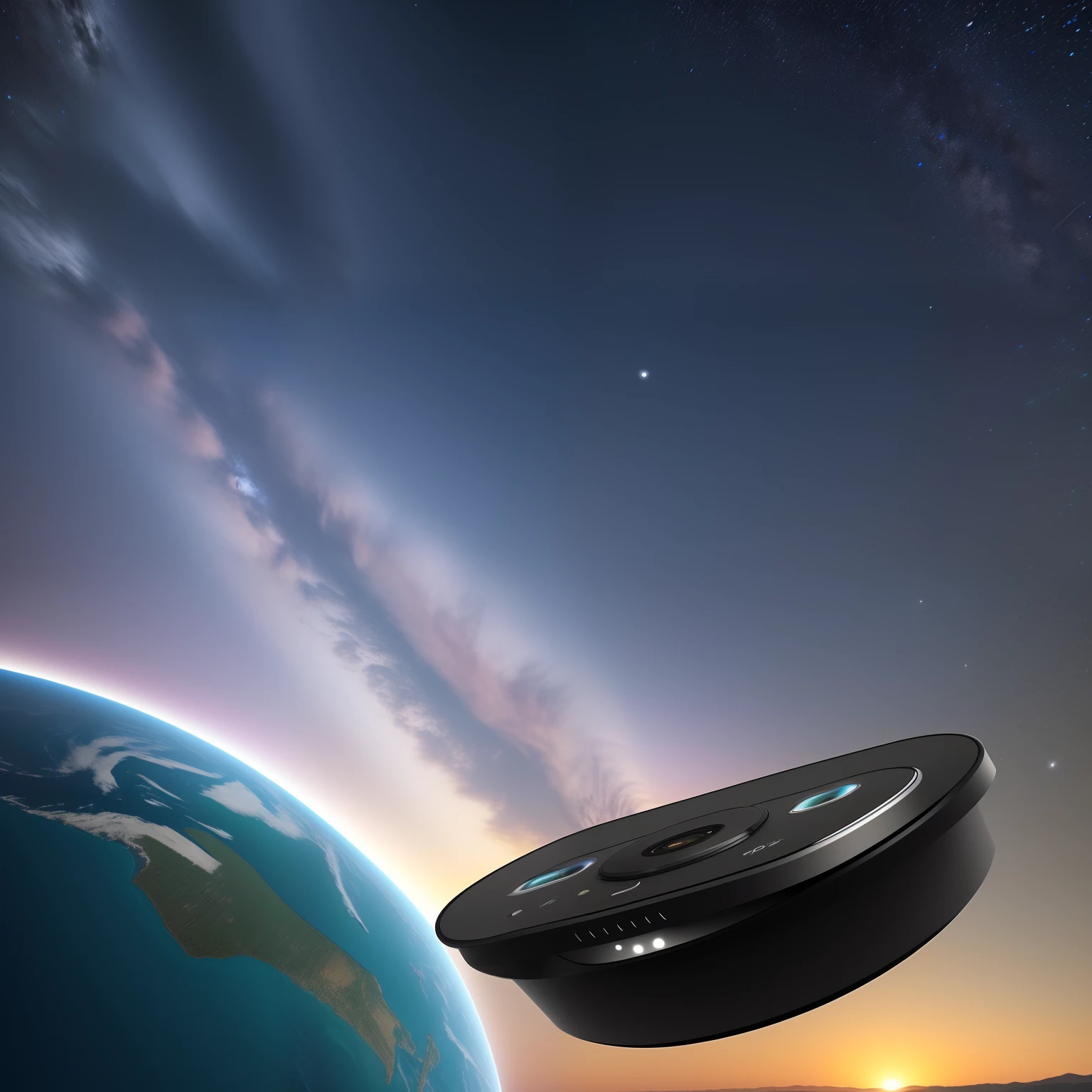 super high image, super detail, super high resolution, (smartphone of the future), planet, galaxy, professional lighting