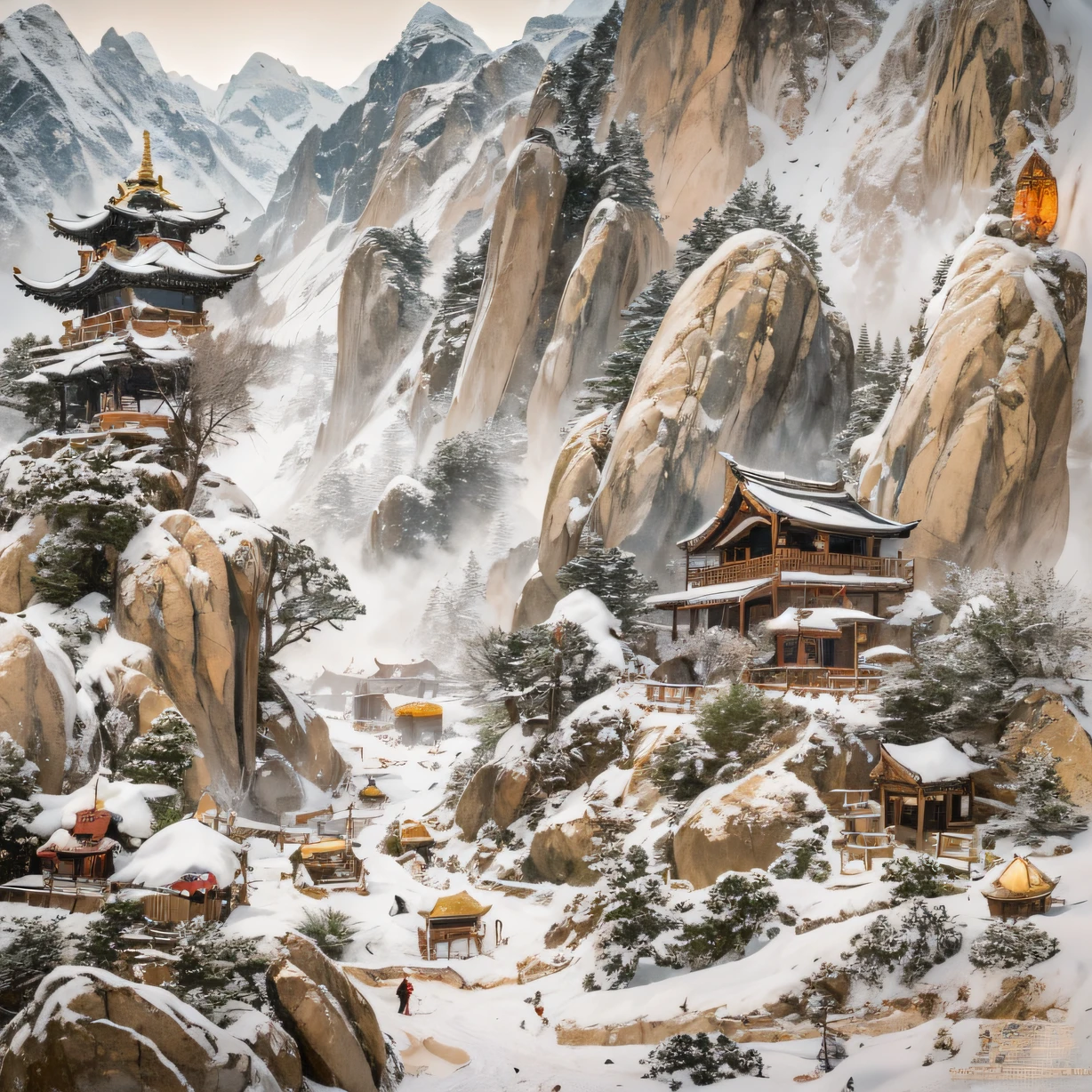 snowy peak(mont)Treasure House(kiosk)Near Lantian(village)，
Deadwood(hut)Three blankets(hali)One hole in the sky(boulders)。
Half Ridge(kiosk)Huacheng(kiosk)Wordless stone(stele)，
Wan Song(close)Snow Peak(pathway)There is dragon sleep(fang)。
Manjusri(tw)Ancient mirrors(tw)Jinao Bridge(bru),
Lohan(boulders)Tiyun(ridge)Elephant bone peak(kulmin)。
Incense stone(grind)free captive animals(chii)Pool dipping moon(chii)，
Wangzhou(kiosk)Zhuo Xi(izumi)Ying Chao Spring(izumi)。