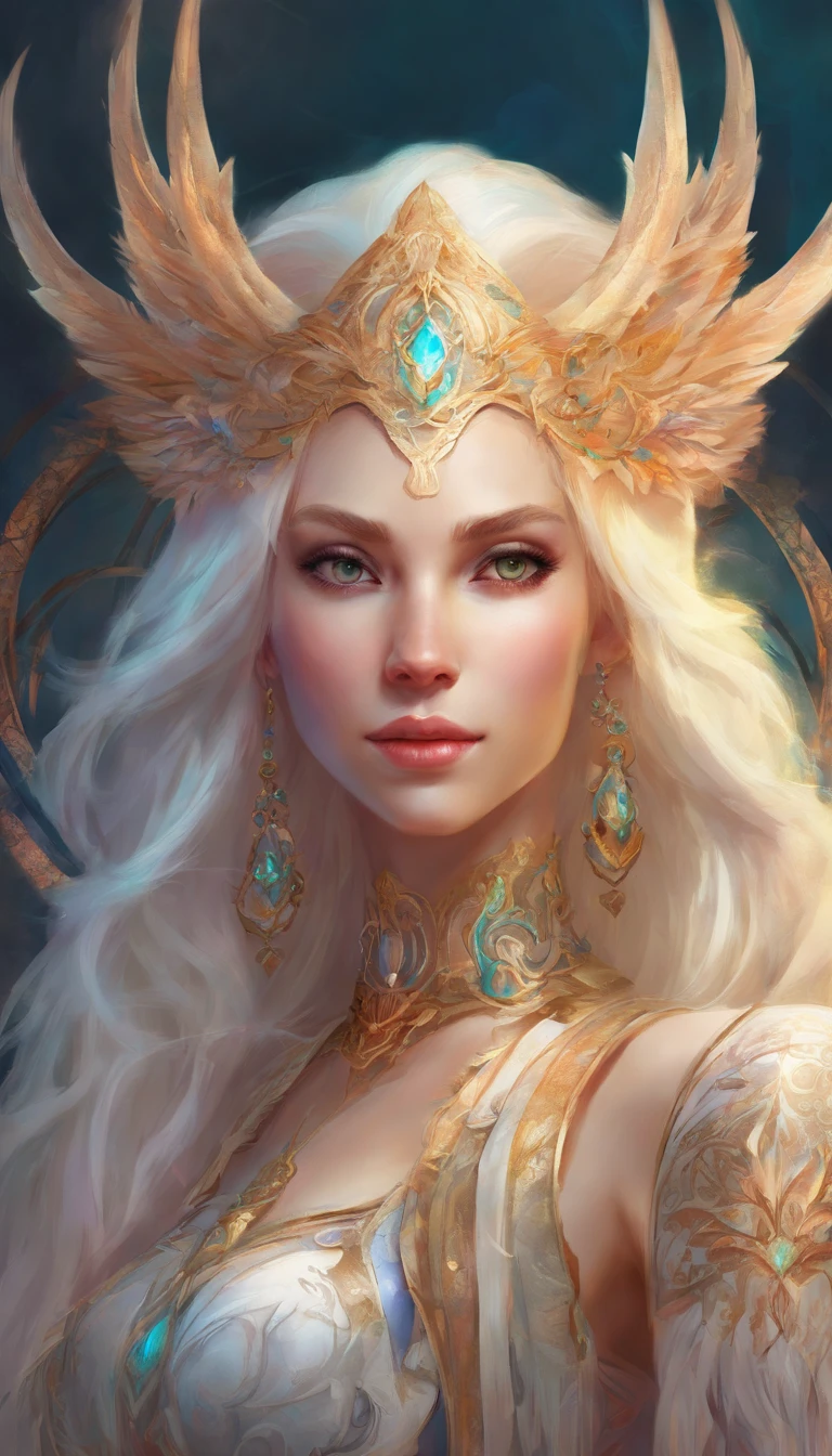 Rasil Style, Furry , Albino women, The upper part of the body、Perfect face with soft skin and nice perfect face, concept art portrait by greg rutkowski, ArtGerm, hyperdetailed intricately detailed gothic art trending on artstation triadic colors, Fantastical, intricate detailes, Splash Screen, Complementary color scheme, Fantasy concept art, 8K resolution, gothic deviantart masterpiece, Oil Painting, heavy strokes, No nudity
