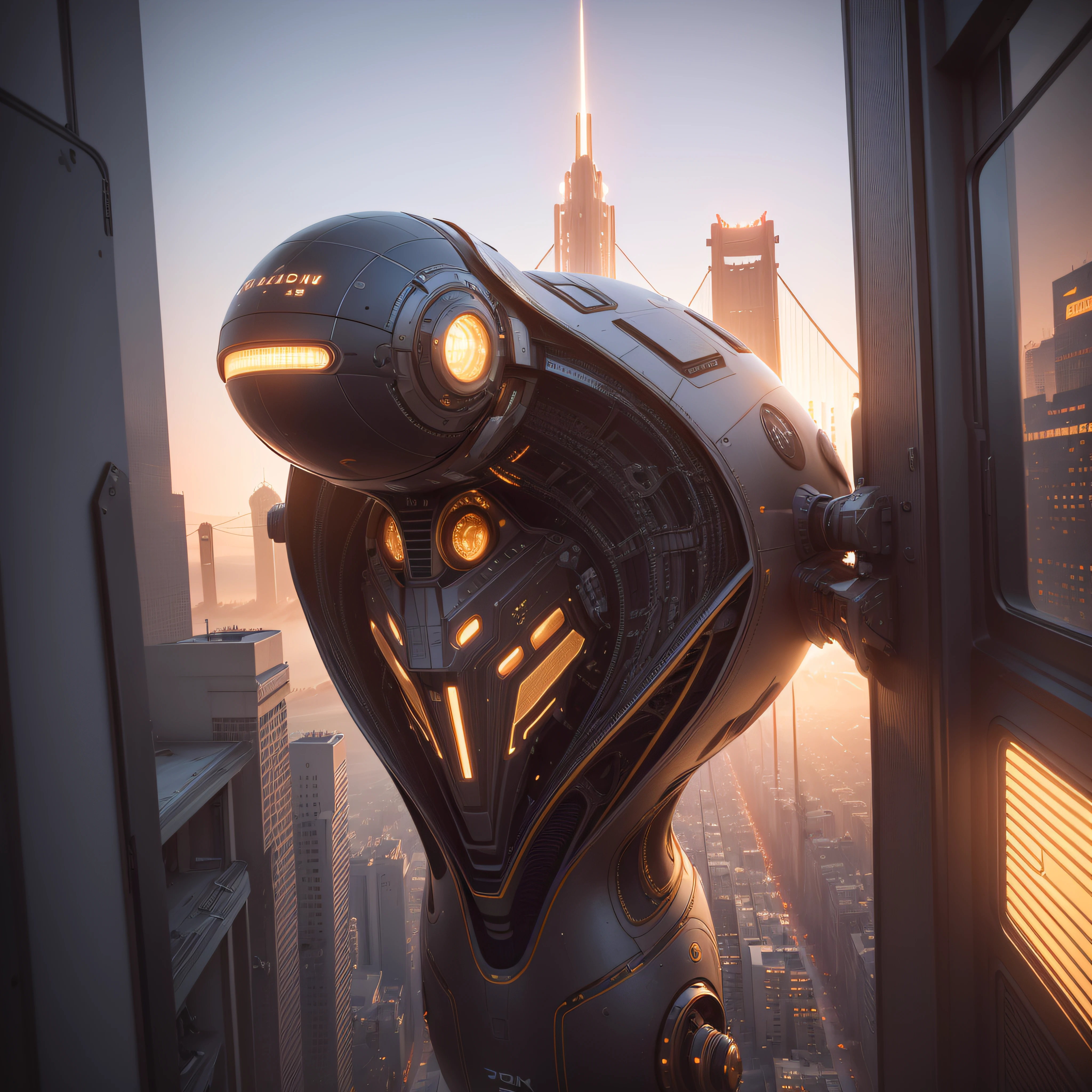 A space ship landing in San Francisco California Large UFO aliens coming out ready for contact of the first type, the golden gate bridge in the background 3 d render character art 8 k, octane trending on cgsociety, cyberpunk art ultrarealistic 8k, octane cgsociety, made in unreal engine 5, (best quality,ultra - detailed, Illustration,Best shadow,masterpiece,A high resolution,professional artwork,famous artwork