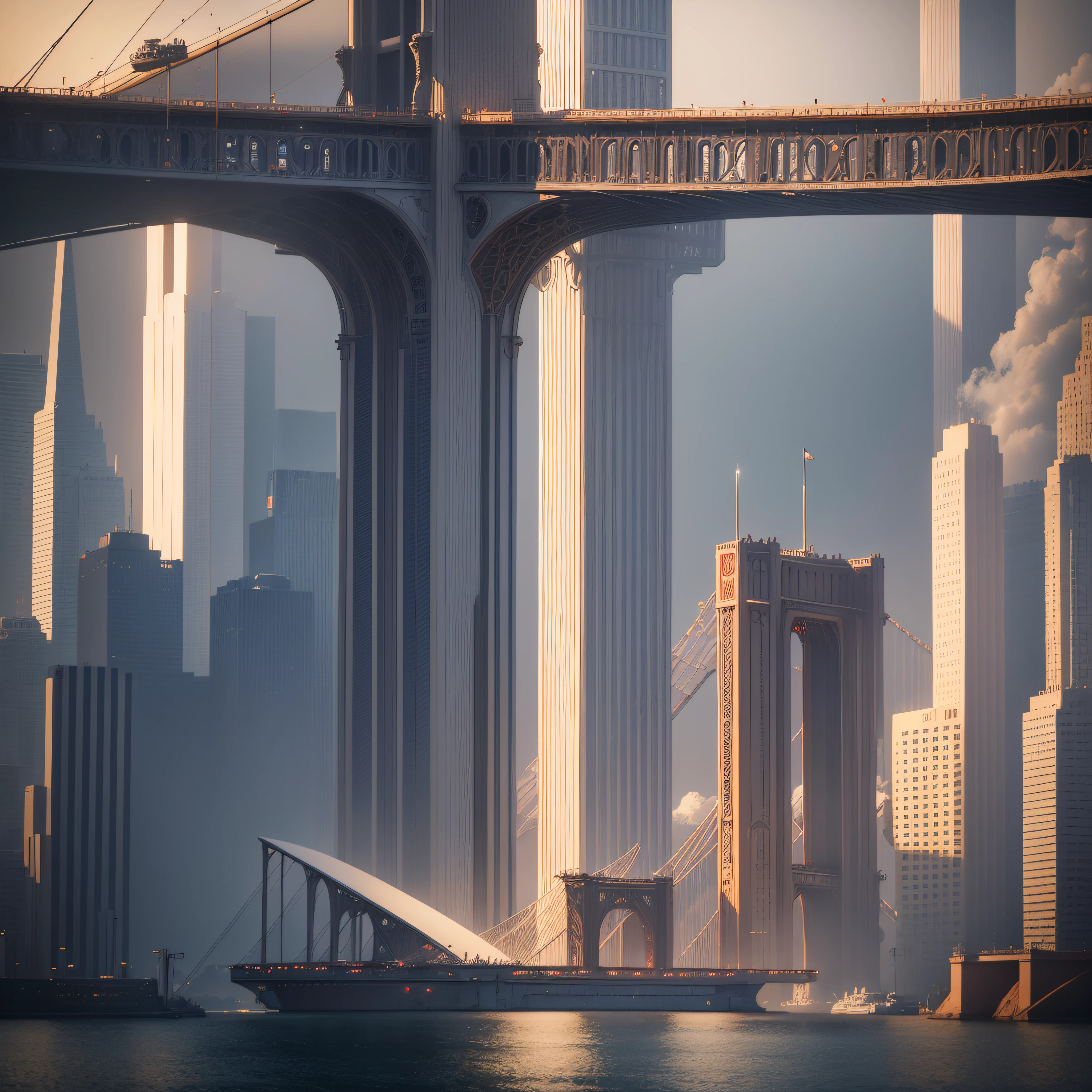 A space ship landing in San Francisco California Large UFO aliens coming out typical grays ready for contact of the first type, the golden gate bridge in the background 3 d render character art 8 k, octane trending on cgsociety, cyberpunk art ultrarealistic 8k, octane cgsociety, made in unreal engine 5, (best quality,ultra - detailed, Illustration,Best shadow,masterpiece,A high resolution,professional artwork,famous artwork