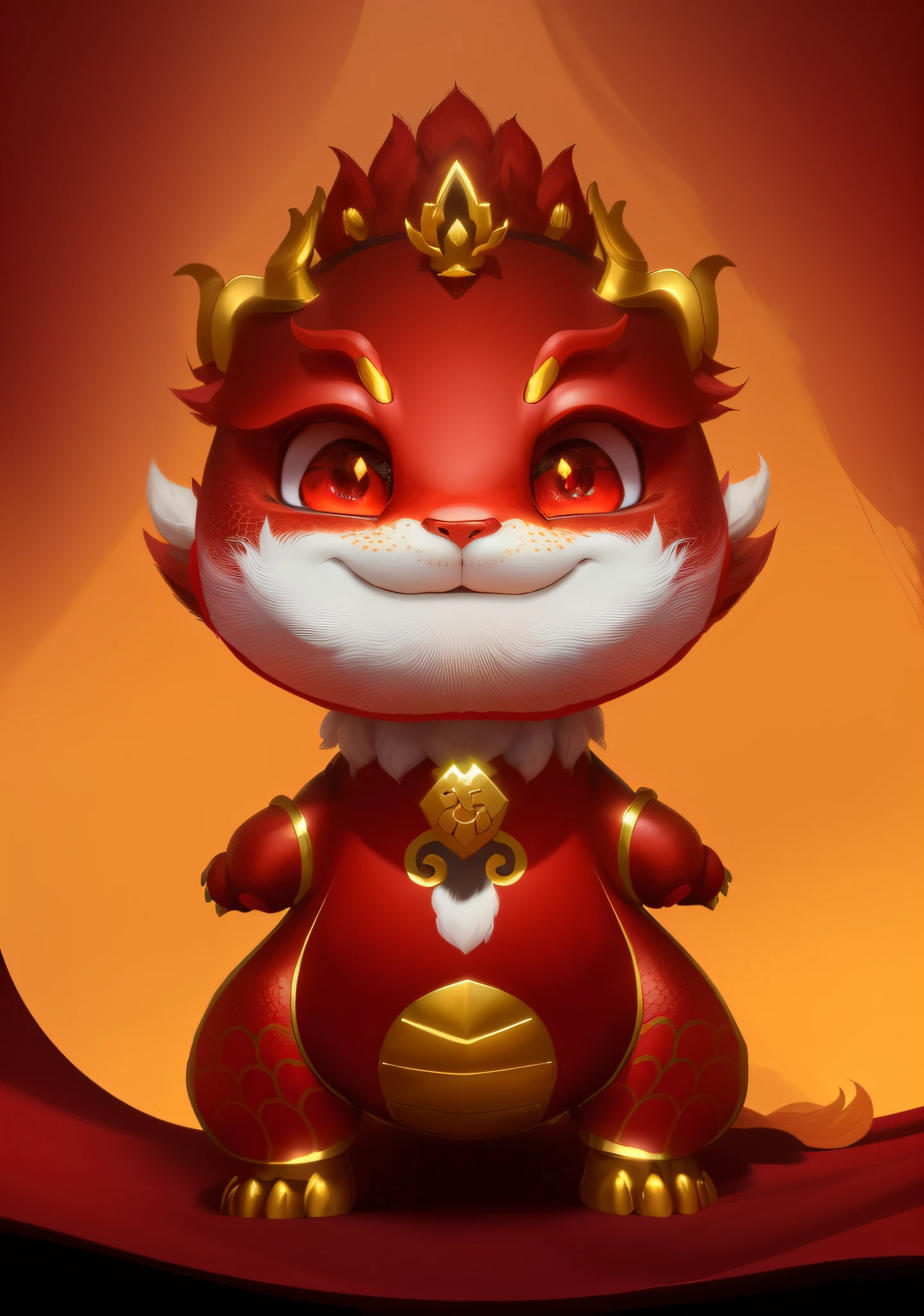 A cartoon of a red dragon with gold and jade on its head, cute little dragon, as an anthropomorphic dragon, inspired by Park Hua, drak, Furry Chinese dragon, anthropomorphic dragon, dragon-shaped human, inspired by Gong Xian, inspired by Li Mei-shu, advanced digital chibi art, but as an anthropomorphic dragon,Ultra HD rendering,8K,