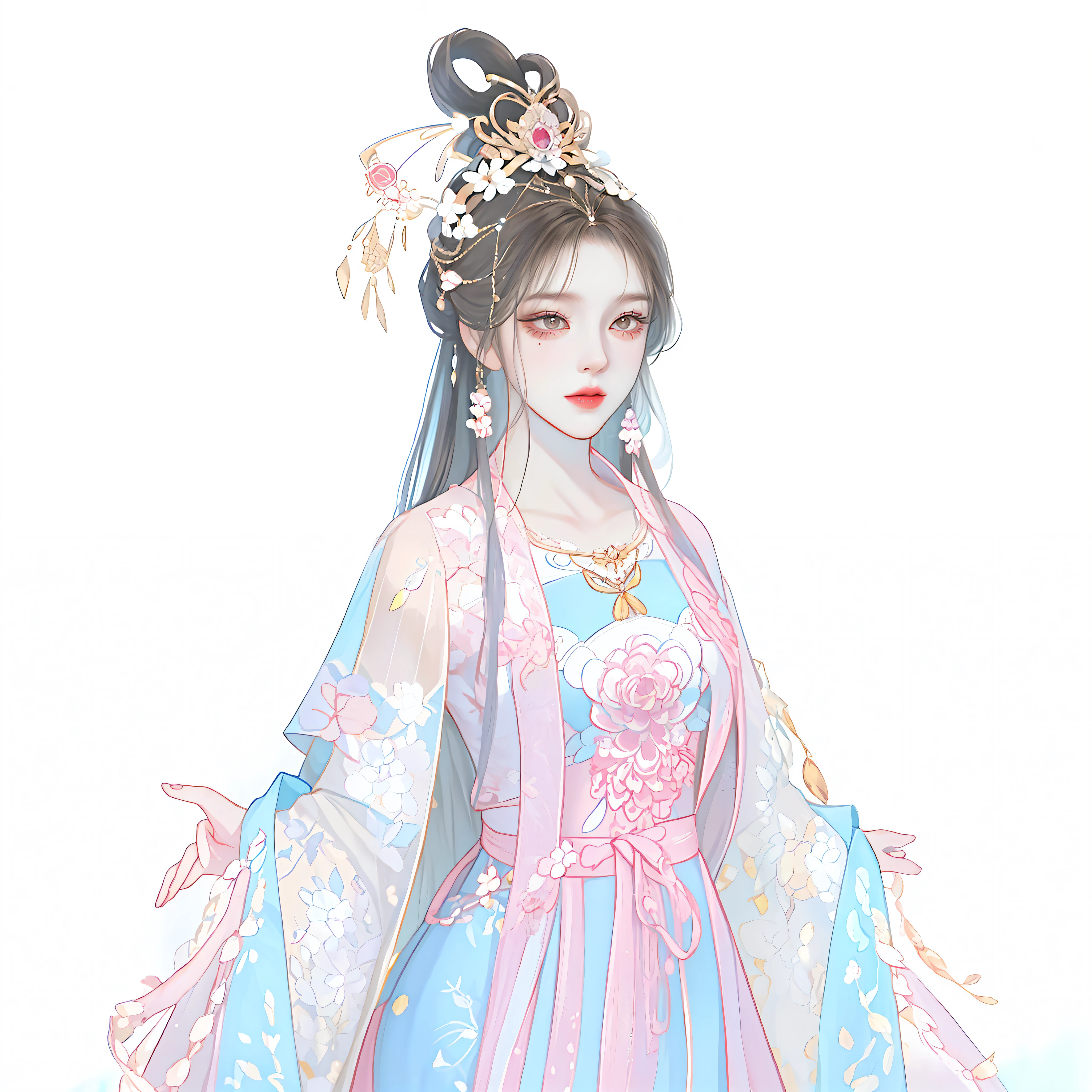 Western girl,Works of masters,Best picture quality,Higher quality,high detal, 超高分辨率, 8K分辨率, depth of fields, cinematic photogtaphy, intricately details, carefully, meticuloso, glorious, max detail, extreme beautiful, (((1girll, 独奏))), 18yr old,long whitr hair, brunette color hair, white skinned, A picture, tmasterpiece, (Best picture quality), Higher quality, high detal, 超高分辨率, in a panoramic view, Exquisite facial features, s the perfect face