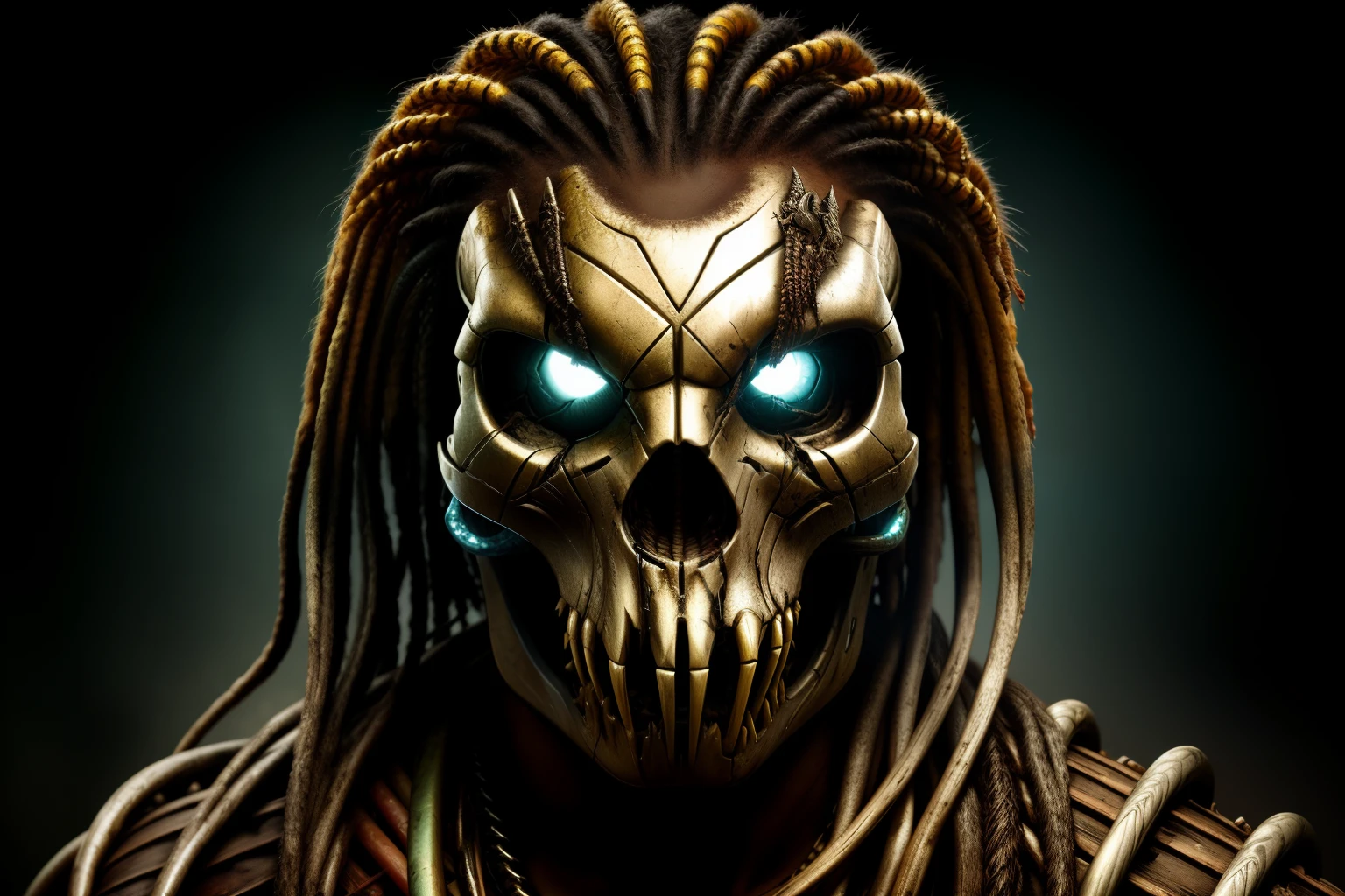 predator from artist joshins predator from artist joshins, in the style of uhd image, grimcore, tim okamura, xbox 360 graphics, skull motifs, close-up, caras ionut