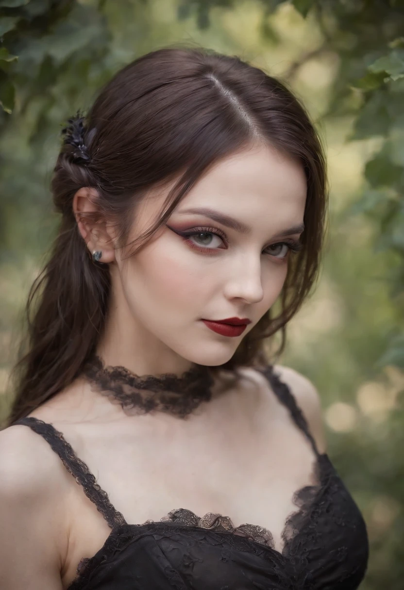 sexy gothic girl, (Canon EOS 5D Mark IV Camera, Famous for capturing vibrant colors and rich textures:1.2),upper body
