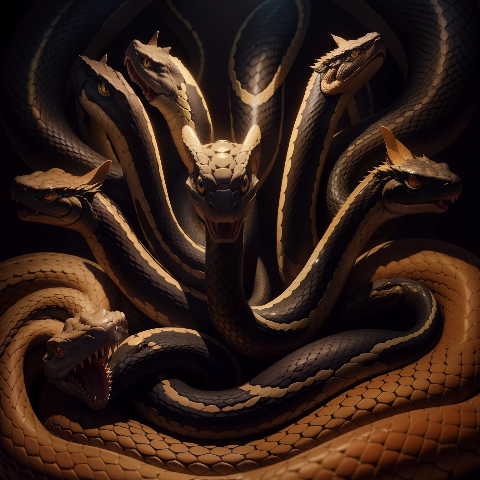 masterpiece、Top image quality、A snake with eight heads