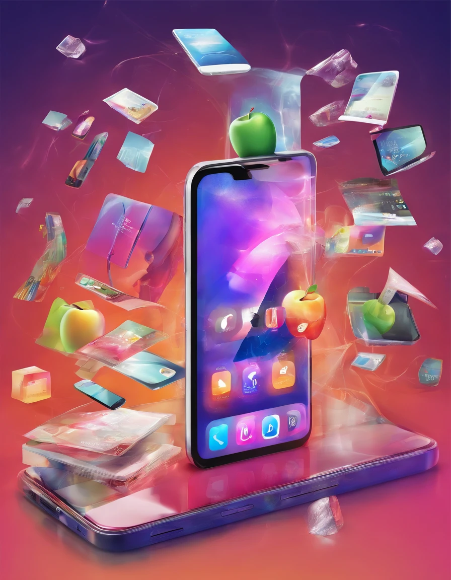 New generation Apple smartphone advertising poster