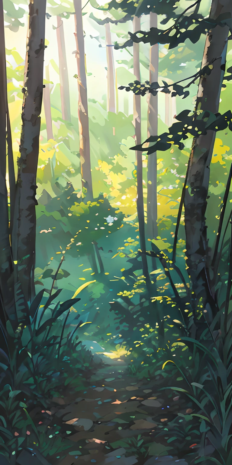 the woods、brilliant light、(illustratio:1.0)、epic composition、Realistic lighting、high definition detail、tmasterpiece、Best Quality,(extremely detailed CG unified 8k wallpaper)