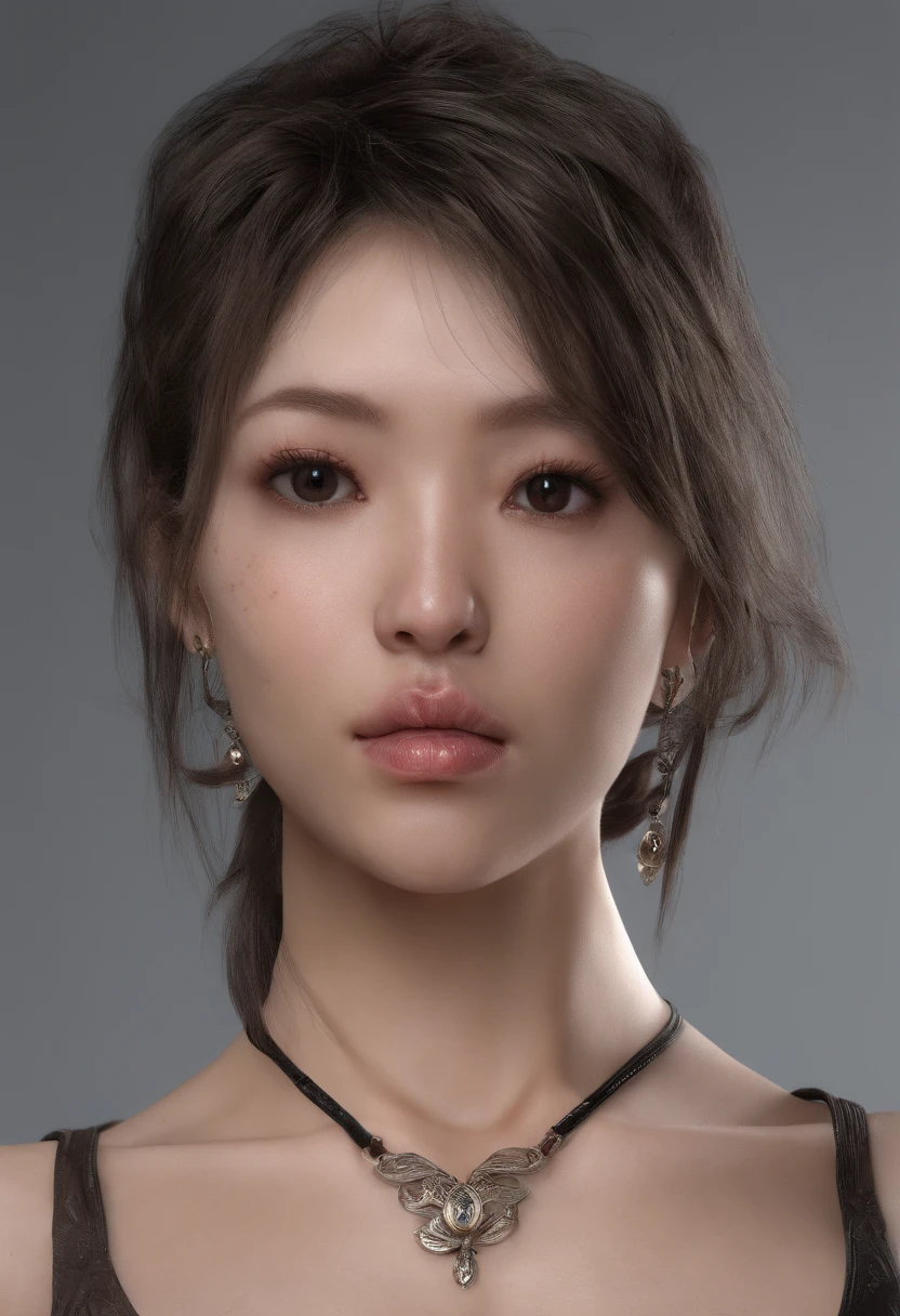 A pornographic girl wearing Chinese underwear，s the perfect face，Wearing black stockings，Wear stiletto heels，with tattoos，Have on the street，CG，incredibly detailed，ultra-realistic realism