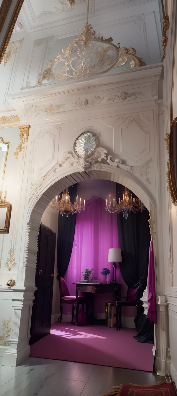 a room furniture , light, mirror, design, 8k 4u realistic clothes,