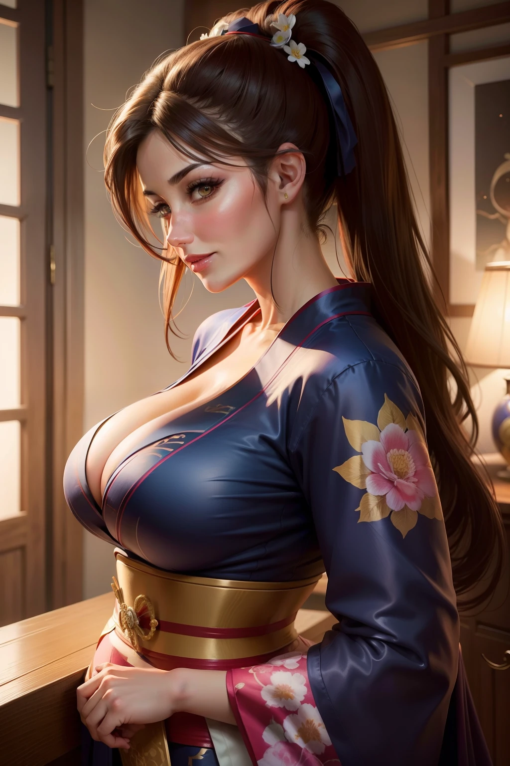 lucy pinder, portrait, smiling, sexy, profile, kimono, chun-li, hot