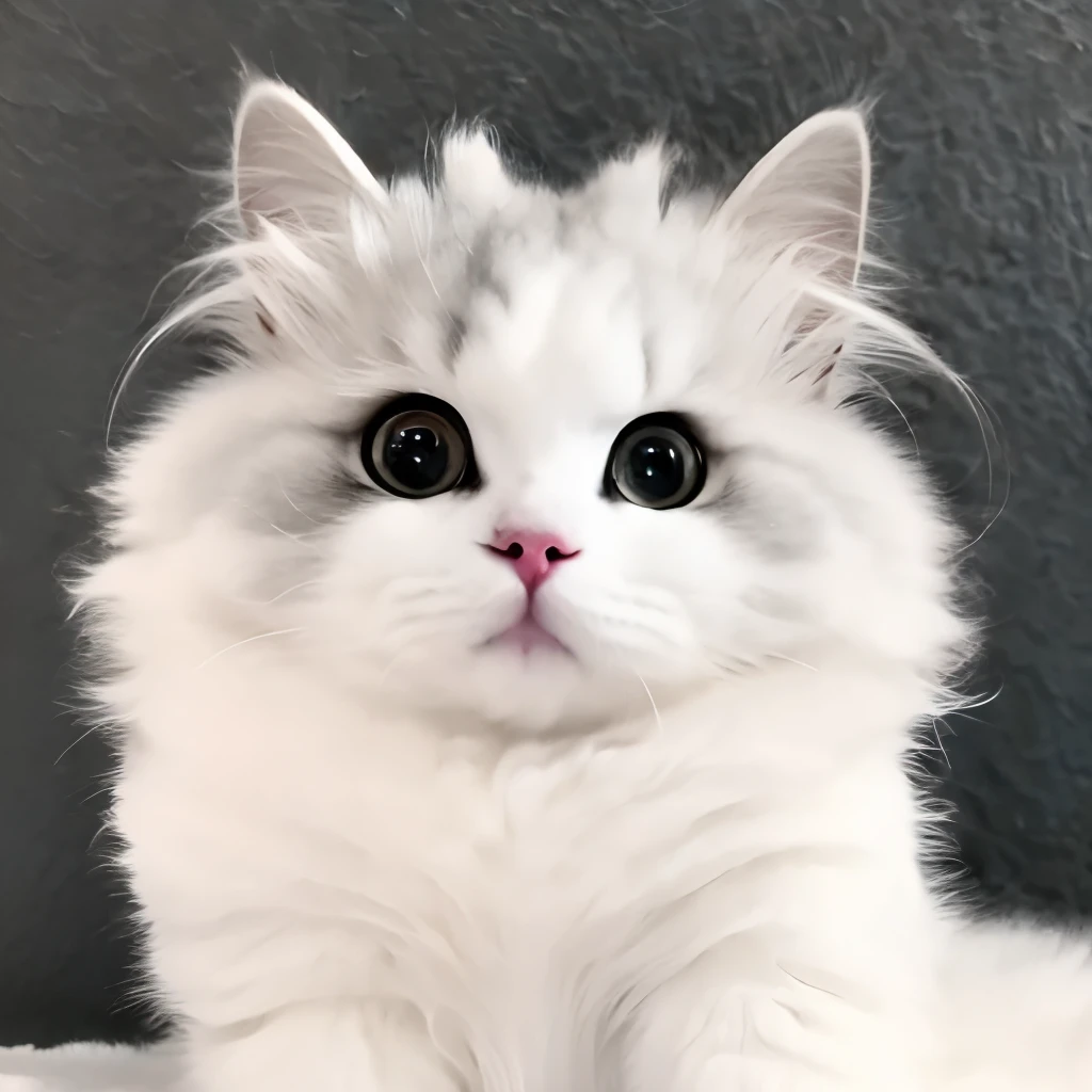 (8k, masterpiece, best quality),(realistic, photo-realistic:1.2),ultra high res,extremely detailed,beautiful lighting,photo background,
solo,looking at viewer,simple background,white background,
baimaomaolora,cat,white cat, fluffy face,fluffy,cat paw,