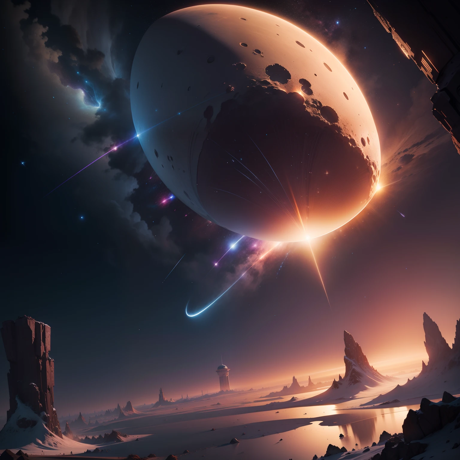 Halley's Comet Waving, concept art, 4k