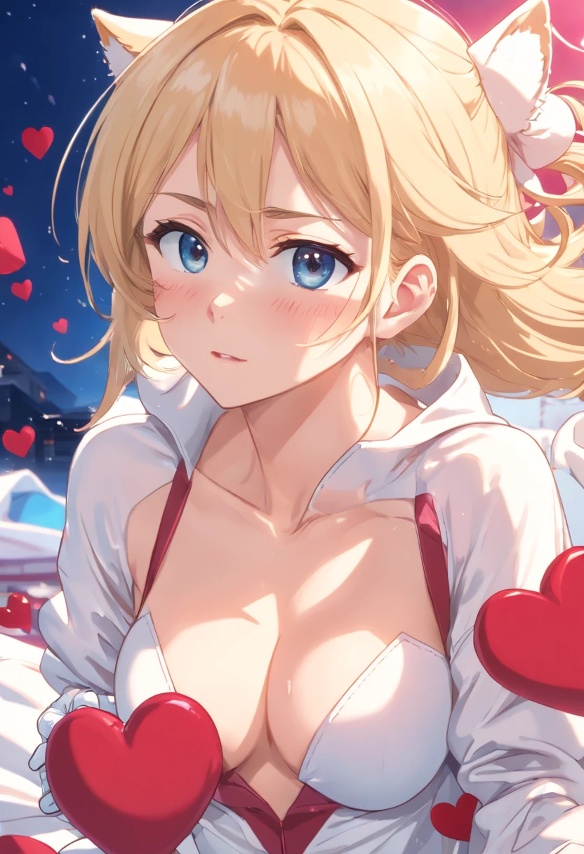 Anime style, High quality, (masutepiece), Best Quality, High resolution, Extremely detailed, (Heart-shaped pupil:1.5), Detailed background, 1girl in, (white glove:1.5), (barechested), Blonde long hair, (Female fox), a bed, Looking at Viewer, yandere, Yandere Face, Glowing eyes, a smile, Crazy smile, is crying, (Touching female genitalia), (Masturbating), (nipples protruding from the clothes), (Female genitalia are wet)