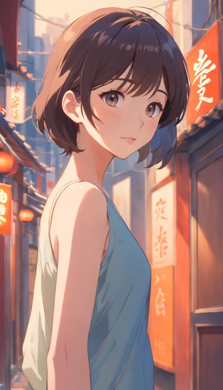 corpo inteiro, muito jovem sentada no tapete, Intimate clothing,Oriental Face,with very detailed facial features and cartoon-style visuals。