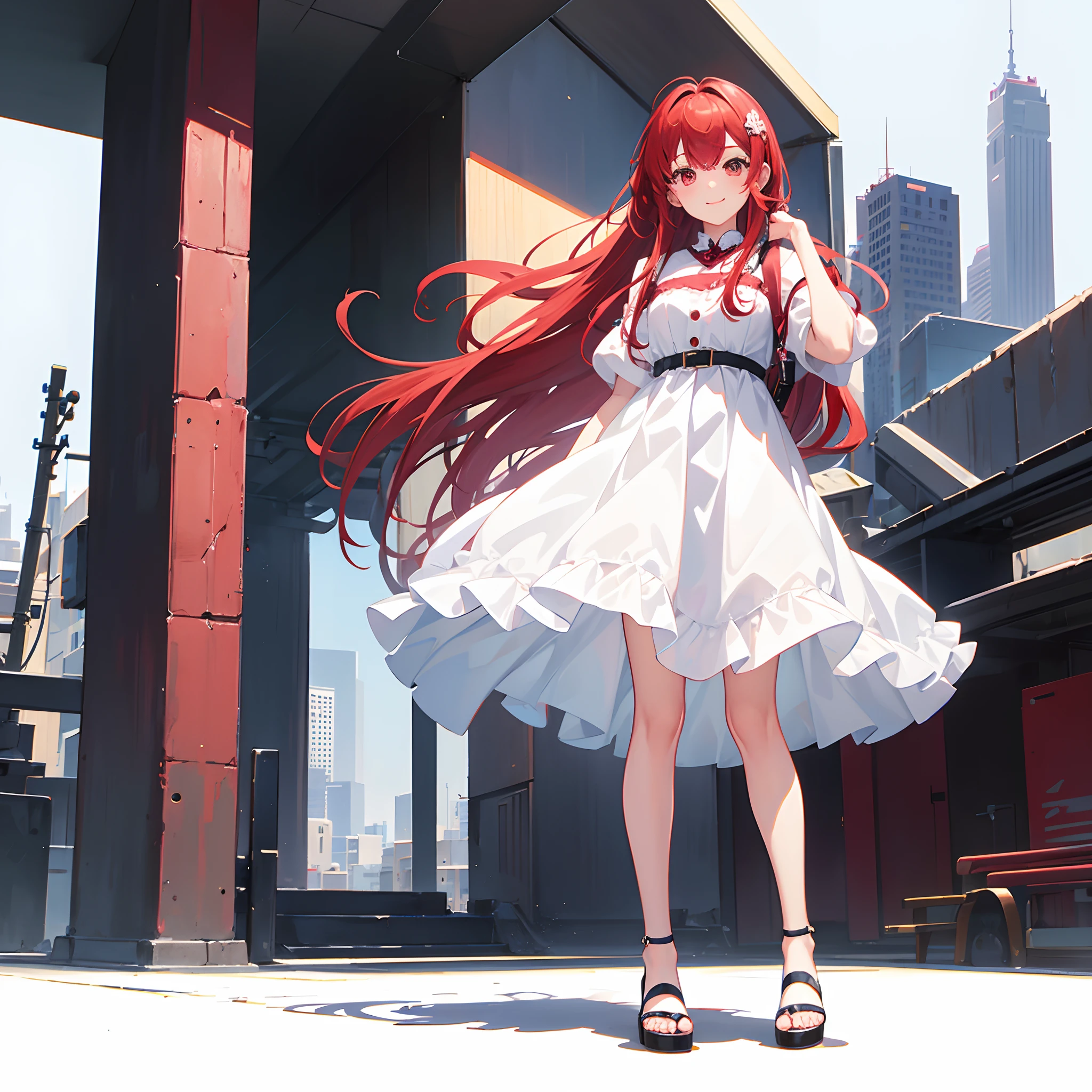 solidbackground、simple background、white backgrounid、masterpiece、Plain white background、A smile、1girl in、Fulll body Shot(Full body shot)、Red hair、Pink costume、top-quality、Stylish、shinny skin、Kawaii Girl、Challenging face、a cool、Strong、long、action、独奏、Red Eye、Cool Girl、full body Esbian、white backgrounid、simple background、solidbackground、独奏、Adults