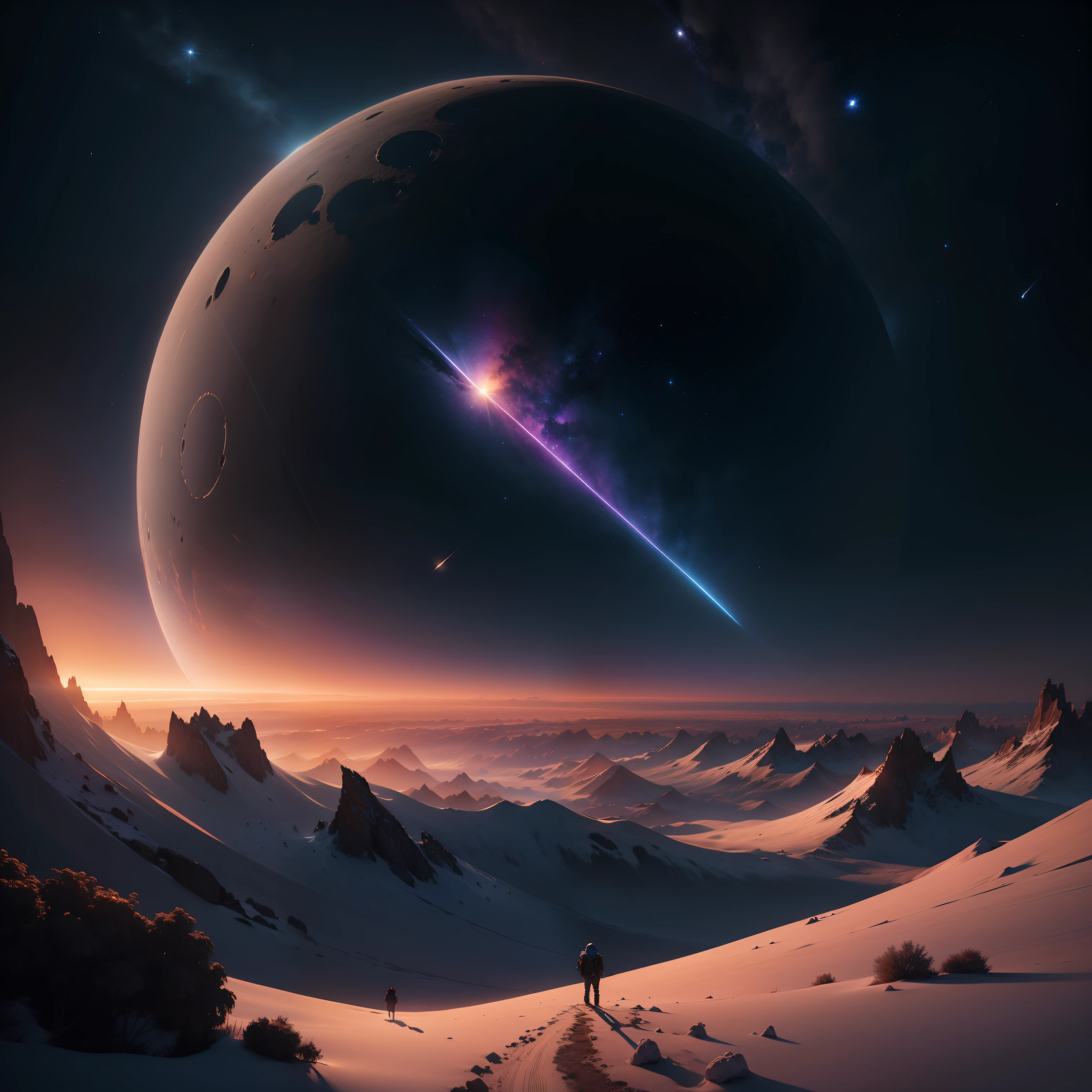 Halley's Comet Waving, concept art, 4k