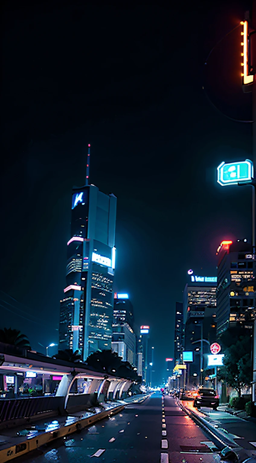 Cybercity in the wrong lane in the dead of night