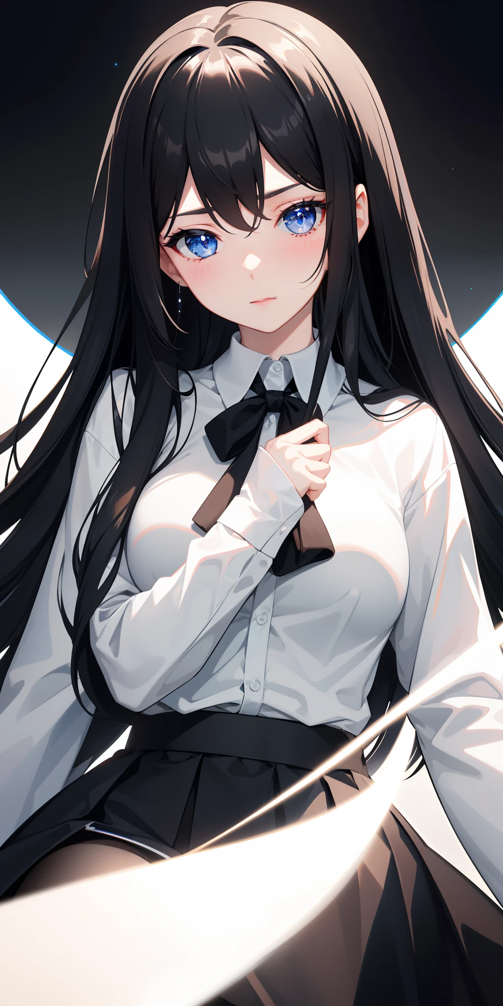 18-year-old girl,cute,Wear a white long-sleeved shirt and a black work tie,Wear black trousers,Wear black booties,Wear white gloves,wear cat ear,Wearing a collar,Black hair,Black eyes,Very thin waist,Very thin legs,Handsome,Disdainful and cold expression,shy,blush,scared,Sweating,tired,Outflow ?????,Is giving sexual assault,Glove removal action,pornography