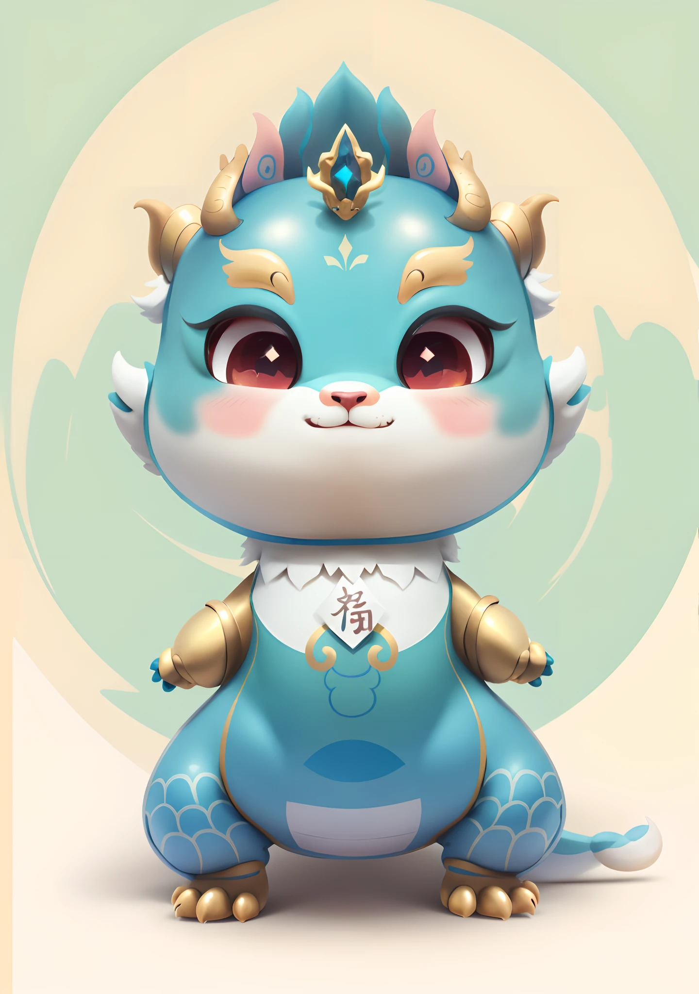 Guochao Dragon combined with bronze image IP, cute little dragon, as an anthropomorphic dragon, inspired by Park Hua, drak, Furry Chinese dragon, anthropomorphic dragon, dragon-shaped human, inspired by Gong Xian, inspired by Li Mei-shu, advanced digital chibi art, but as an anthropomorphic dragon,OC renderer,8K high-definition,high definition detail