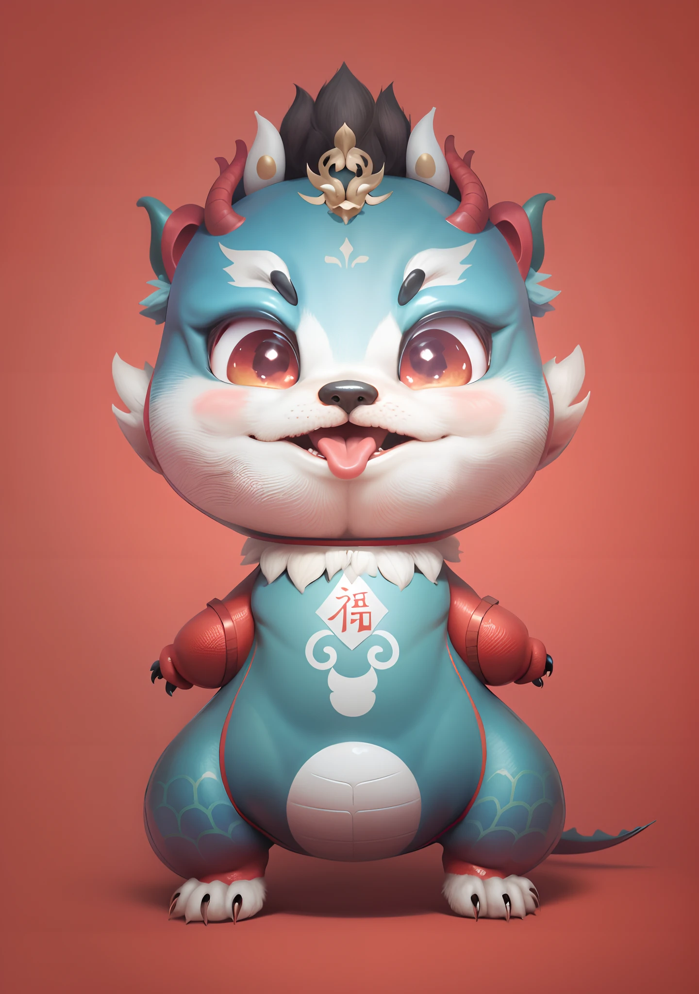Guochao Dragon combined with bronze image IP, cute little dragon, as an anthropomorphic dragon, inspired by Park Hua, drak, Furry Chinese dragon, anthropomorphic dragon, dragon-shaped human, inspired by Gong Xian, inspired by Li Mei-shu, advanced digital chibi art, but as an anthropomorphic dragon,OC renderer,8K high-definition,high definition detail