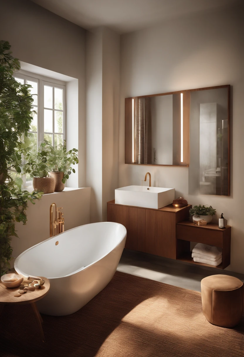 A woman and a  in the bathtub，Wipe your childir with a towel. The image should be realistic and realistic, Depict the bottom angle view and capture the early morning glow. The color palette should have warm tones，The scene should include wooden floors. The image should have the quality of a product introduction photo, Showcase stylish designs for award-winning bathroom concepts. The artwork should have been created by Thomas Hefner, Known for its innovative product design and exquisite craftsmanship. The image should also contain V-ray renderings to enhance lighting. The overall composition should be a highly detailed and visually stunning masterpiece, Showcase the deep and rich shades of the product. The scene should capture the intricate details of the bathroom design, Create immersive, captivating visual experiences.