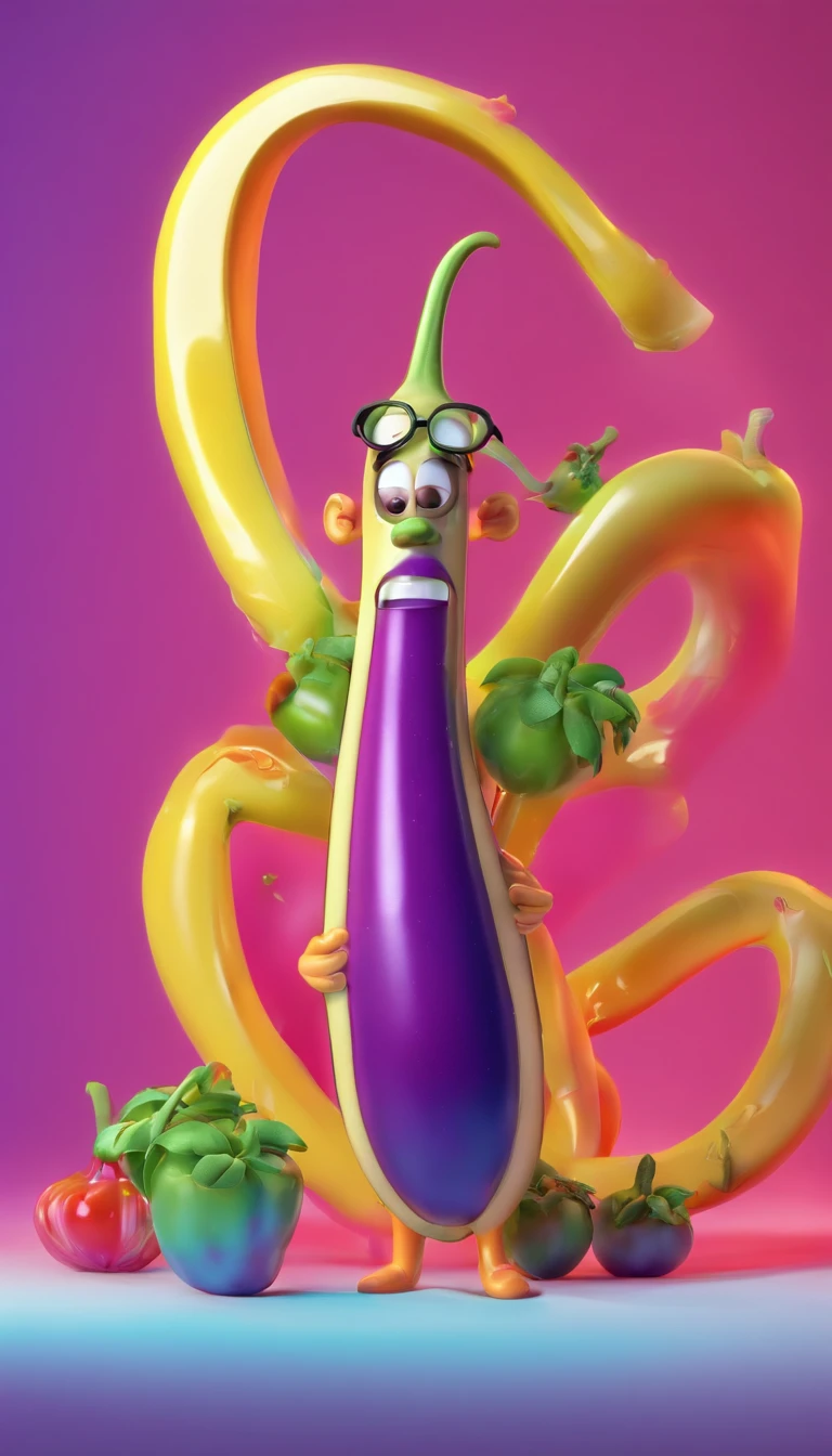 Poster, SUPER EGGPLANT CHARACTER