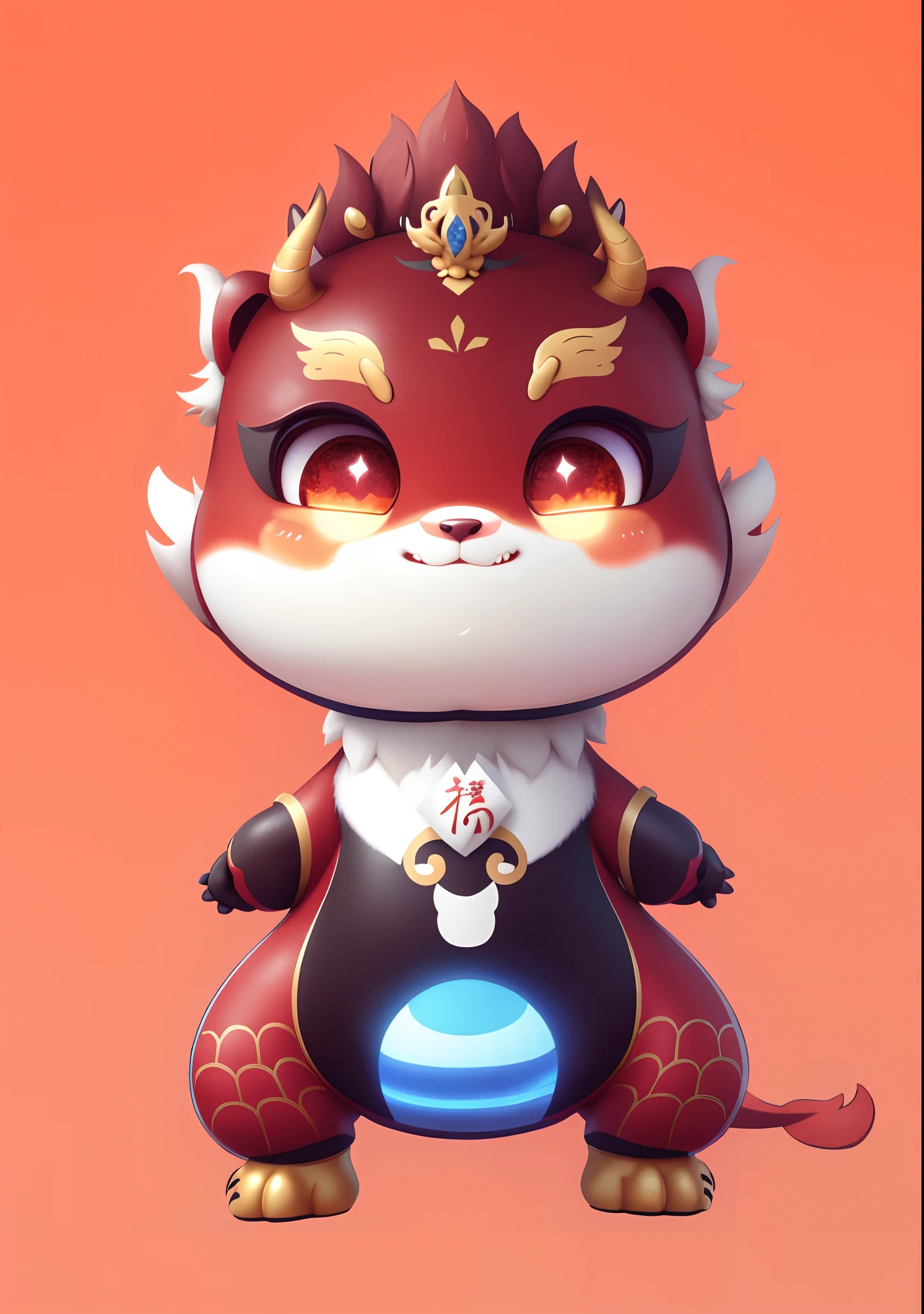 Fuse five line elements,Guochao Dragon combined with bronze image IP, cute little dragon, as an anthropomorphic dragon, inspired by Park Hua, drak, Furry Chinese dragon, anthropomorphic dragon, dragon-shaped human, inspired by Gong Xian, inspired by Li Mei-shu, advanced digital chibi art, but as an anthropomorphic dragon,OC renderer,8K high-definition,high definition detail