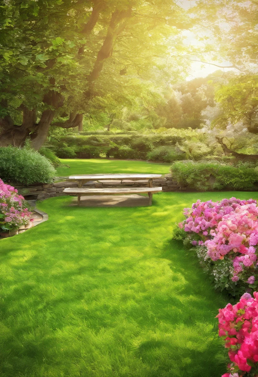 Realphotos, Photography, 65° viewing angle, Realistic light and shadow, En plein air, Close-up, Lawn, Sunnyday, simple background, Flowers, green trees, realistic detail, 8K HD pictures, Round platform::2,