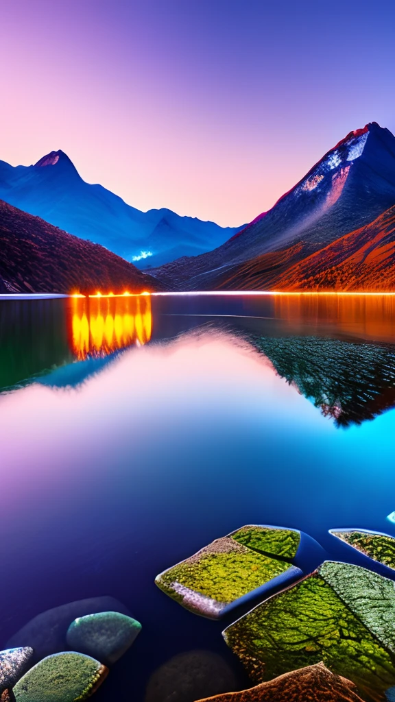A beautiful Korean mountain and lake, (masterpiece), (portrait), (raw photo), (highly detailed CG unity 8k wallpaper) intricate, sharp focus, dramatic, realistic art