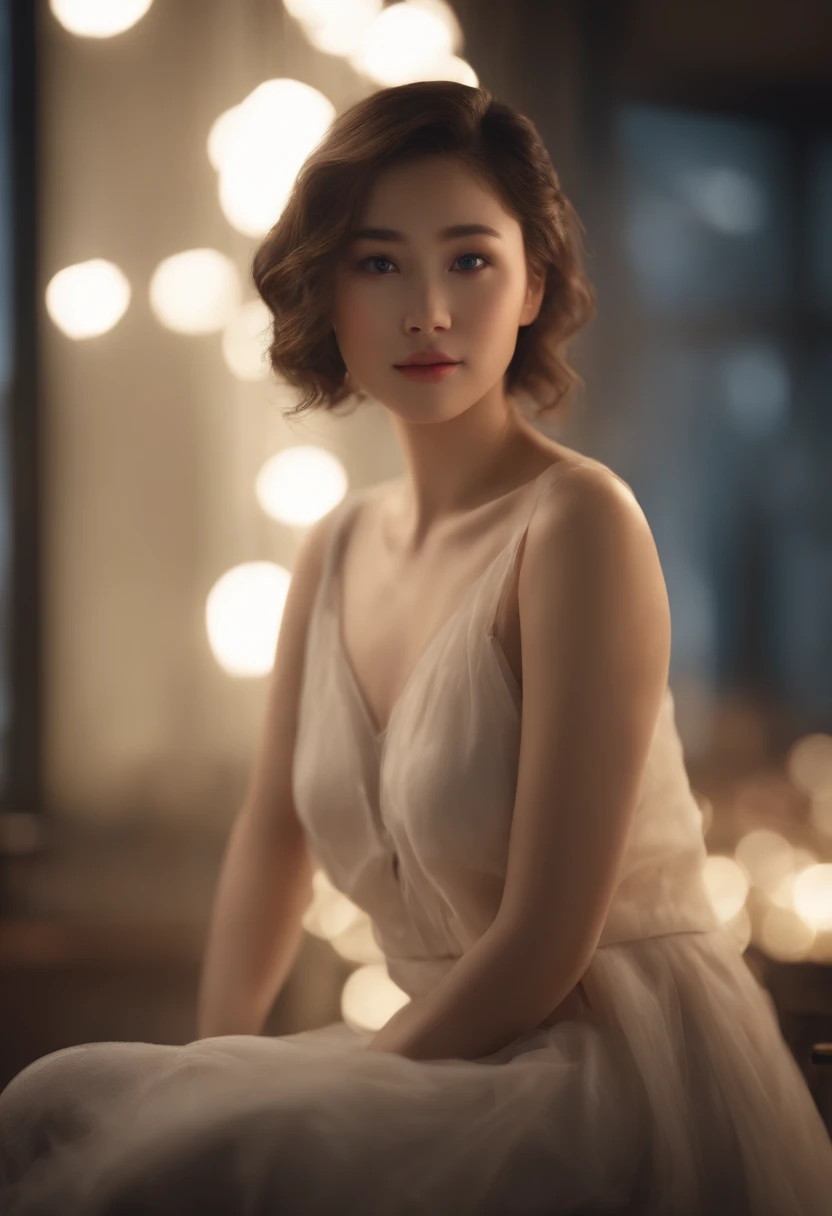 (((Masterpiece))), (((Best quality))), ((Ultra-detailed)), (Highly detailed CG illustration), ((An extremely delicate and beautiful)),(cute delicate face),Cinematic light,((1机械女孩)),Solo,full bodyesbian,((Sitting)),Expressionless,(Character focus),Science fiction,A plump chest