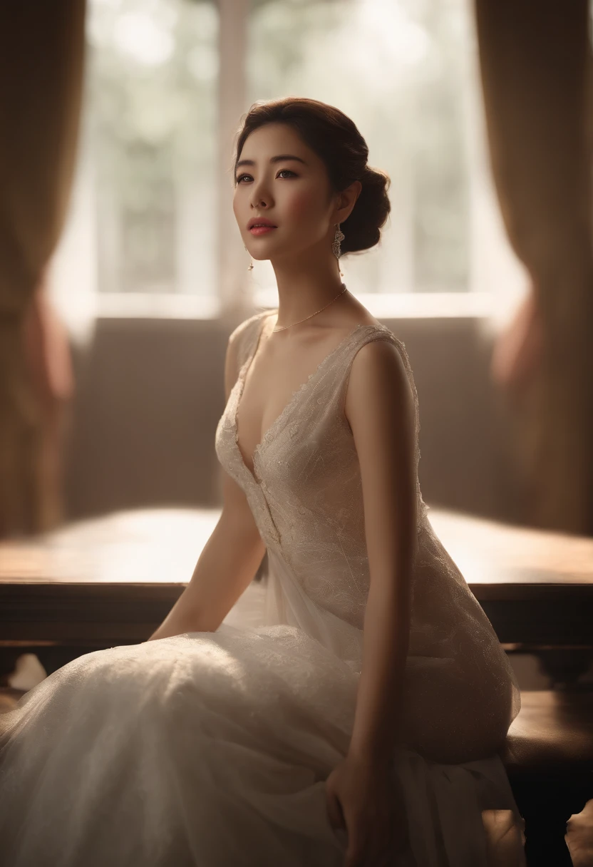 (((Masterpiece))), (((Best quality))), ((Ultra-detailed)), (Highly detailed CG illustration), ((An extremely delicate and beautiful)),(cute delicate face),Cinematic light,((1机械女孩)),Solo,full bodyesbian,((Sitting)),Expressionless,(Character focus),Science fiction，A plump chest