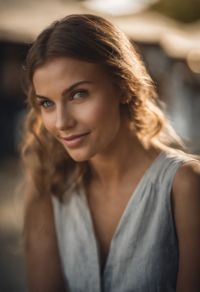 1girll, offshoulder, Light smile, Shiny skin, Best quality, Masterpiece, (Photorealistic:1.4)