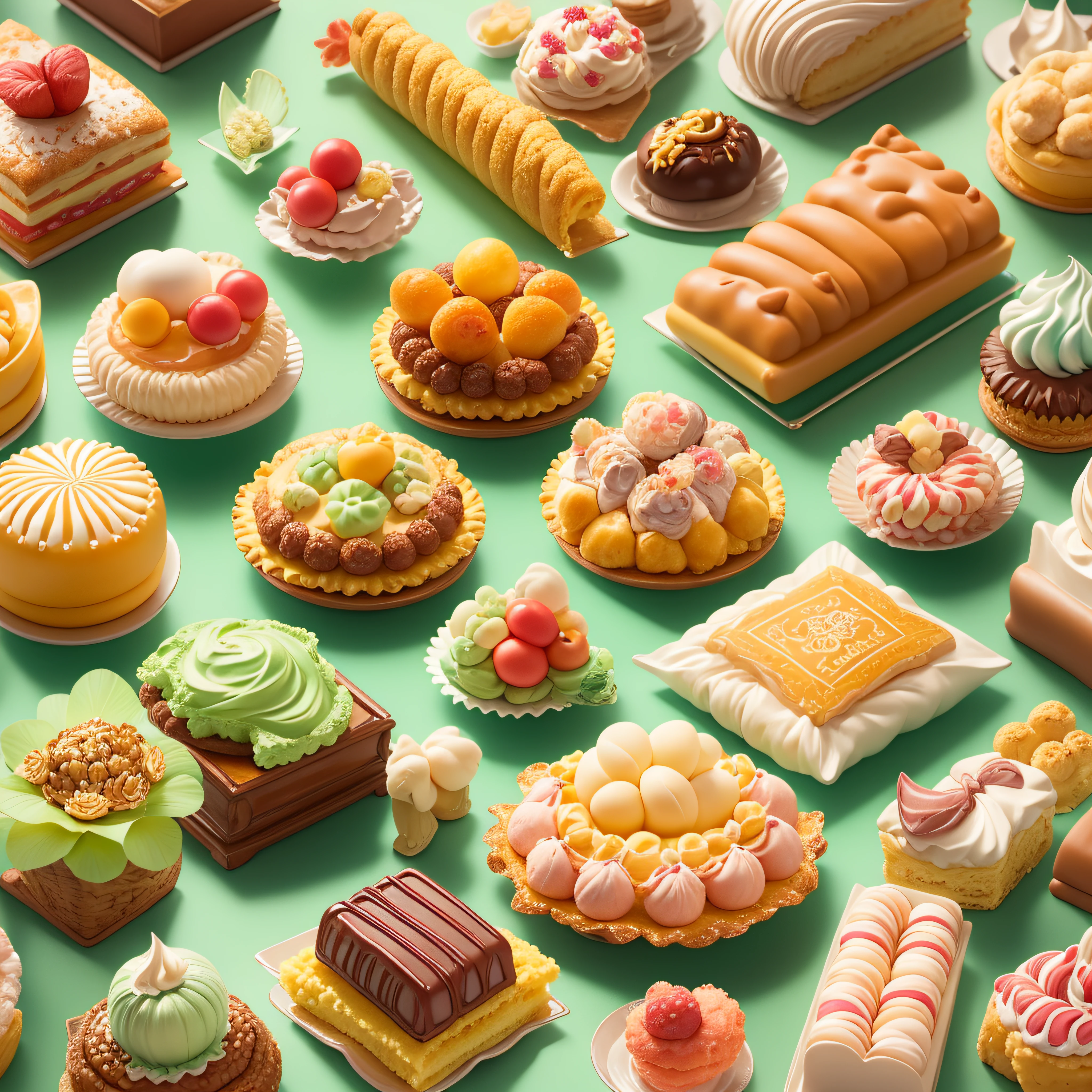 Pastry、Delicious Western confectionery、Realistic Western confectionery、Luxurious Western confectionery