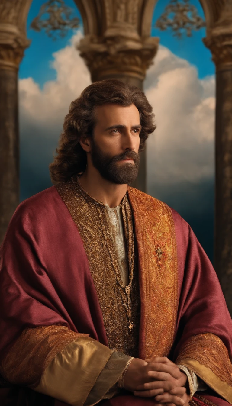 The apostle Paul looked at the screen, roupas compridas, Religion, Ultra foto realsisim