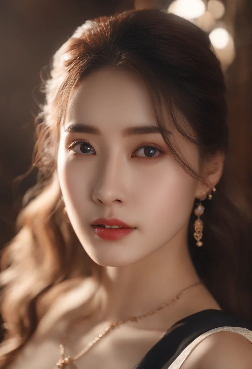 8K, Best quality, Masterpiece, 超高分辨率, (Realism: 1.4), Original photo, (Realistic skin texture: 1.3), (filmgrain: 1.3), (Selfie angle), 1 girl, Beautiful Eyes and Face Details, Masterpiece, Best quality, Close-up, Upper body, looking at viewert