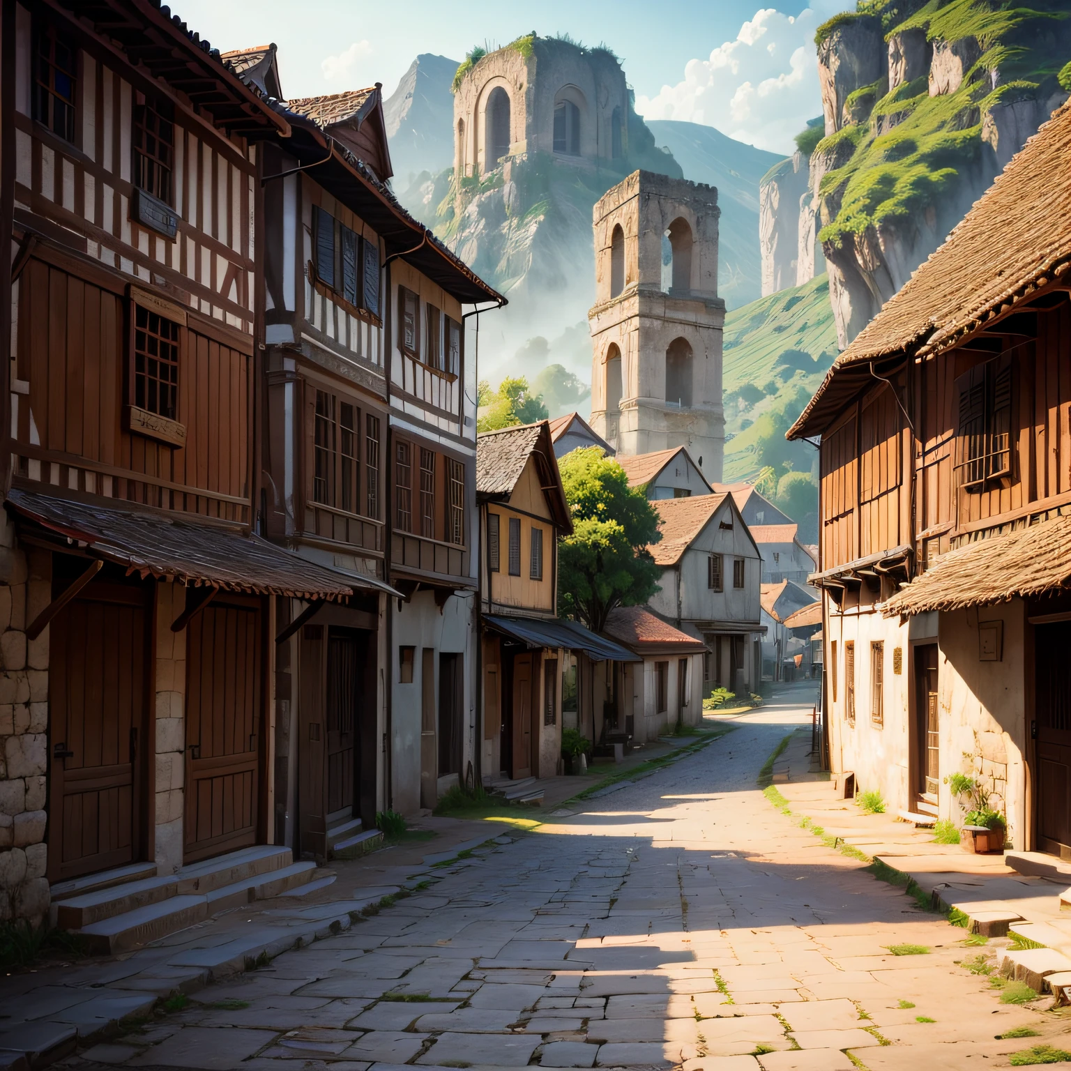 background, ancient, town