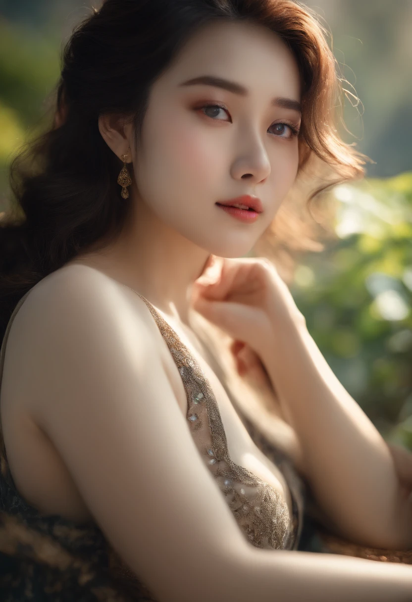 8K, Best quality, Masterpiece, 超高分辨率, (Realism: 1.4), Original photo, (Realistic skin texture: 1.3), (filmgrain: 1.3), (Selfie angle), 1 girl, Beautiful Eyes and Face Details, Masterpiece, Best quality, Close-up, Upper body, looking at viewert