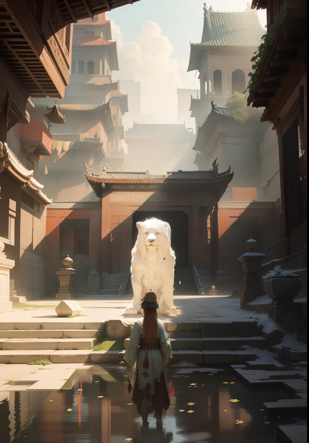 by seyorrol, digitigrade, digital artwork, (flat colors:1.2), ((detailed background)), intricate detailed background, powerful silhouette, mysterious shadows, realistic shading, (epic, masterpiece, high quality, 8k, ultra HD, absurd res, top quality, best quality, max quality, masterpiece), dusk,