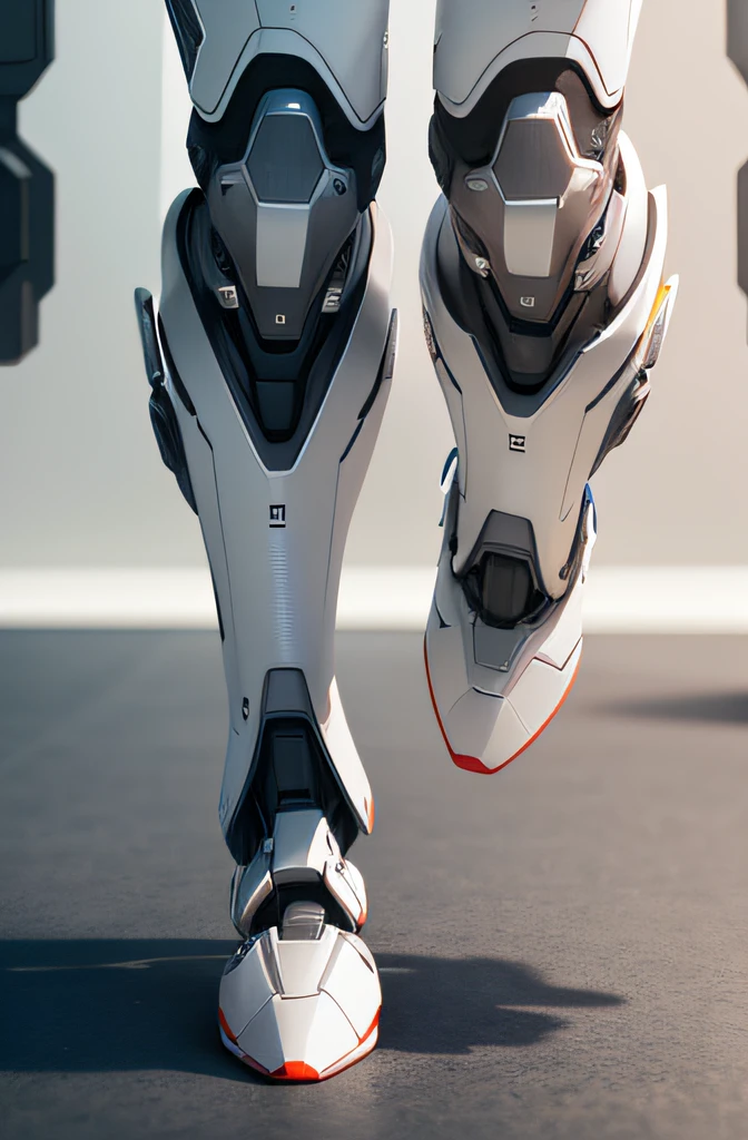 Upright humanoid robot，Humanoid robots，Face the camera，whole body display，Machine-like feet，Arms drooping，Male robots，in white futuristic armor, rendered in unrealengine, humanoid robot close up, detailed humanoid, rendered in nvidia's omniverse, Futuristic，Delicate robotic arm，Includes large arms, Small arms and slender hands，Feet can be seen，Smooth robotic arm，Smooth calves，White casing，Exactly 5 fingers，Futuristic，, smooth 3d cg render